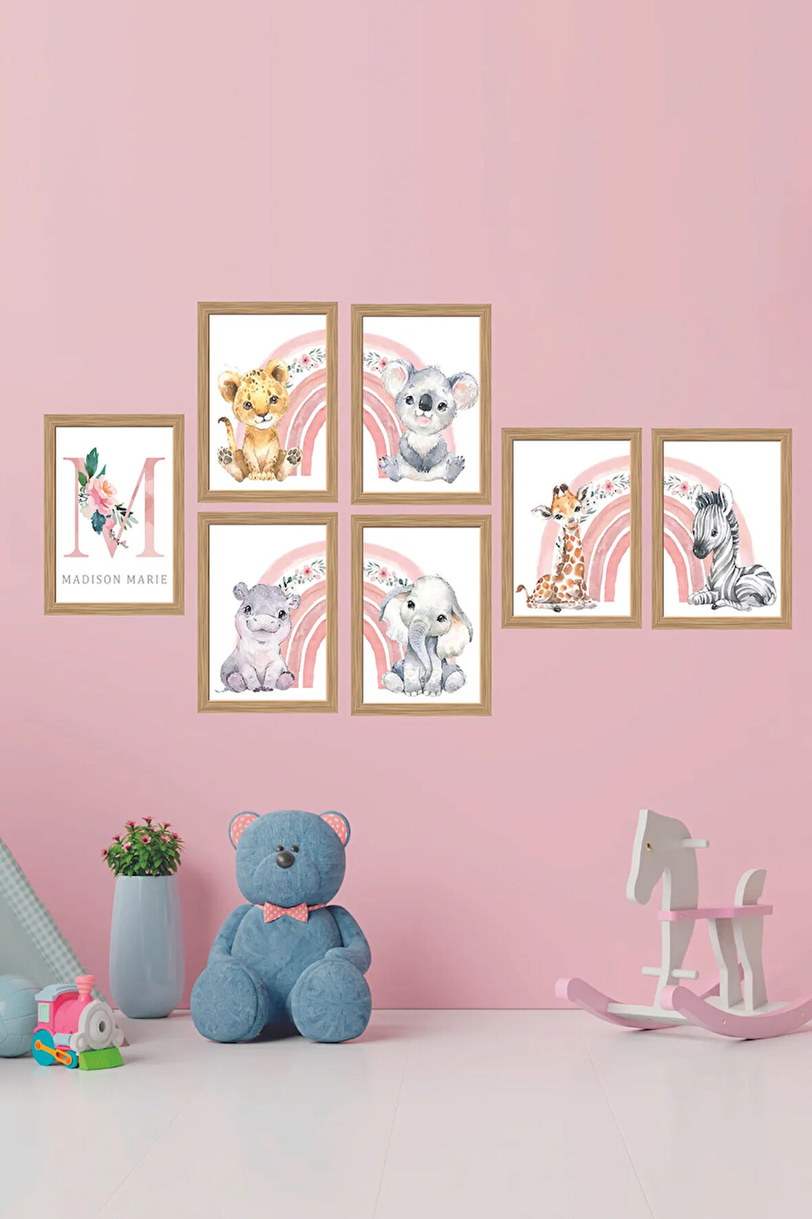 7 Parça Çerçeve Görünümlü Mdf Tablo Seti - 7SMKIDSARTAVESSA2