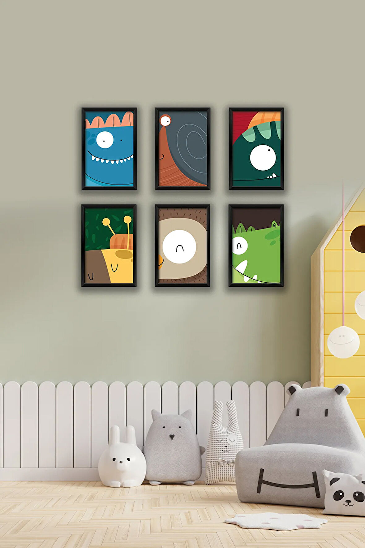 6 Parça Çerçeve Görünümlü Mdf Tablo Seti - 6KIDSARTAVESSA1