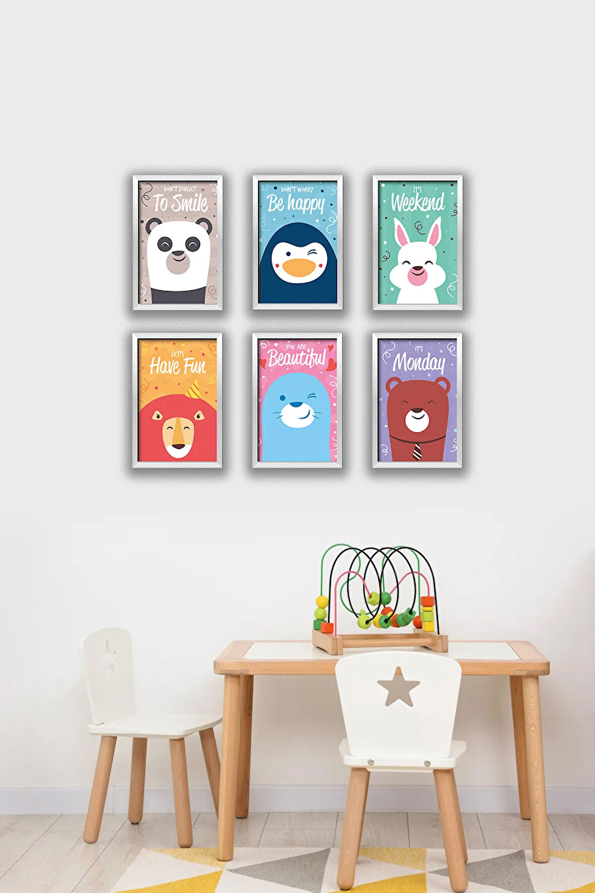 6 Parça Çerçeve Görünümlü Mdf Tablo Seti - 6KIDSARTAVESSA2