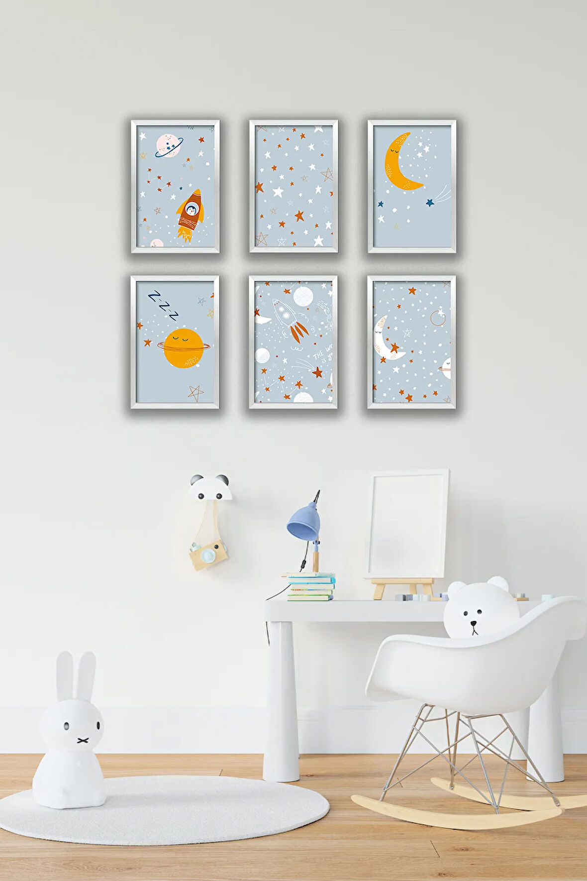 6 Parça Çerçeve Görünümlü Mdf Tablo Seti - 6KIDSARTAVESSA4