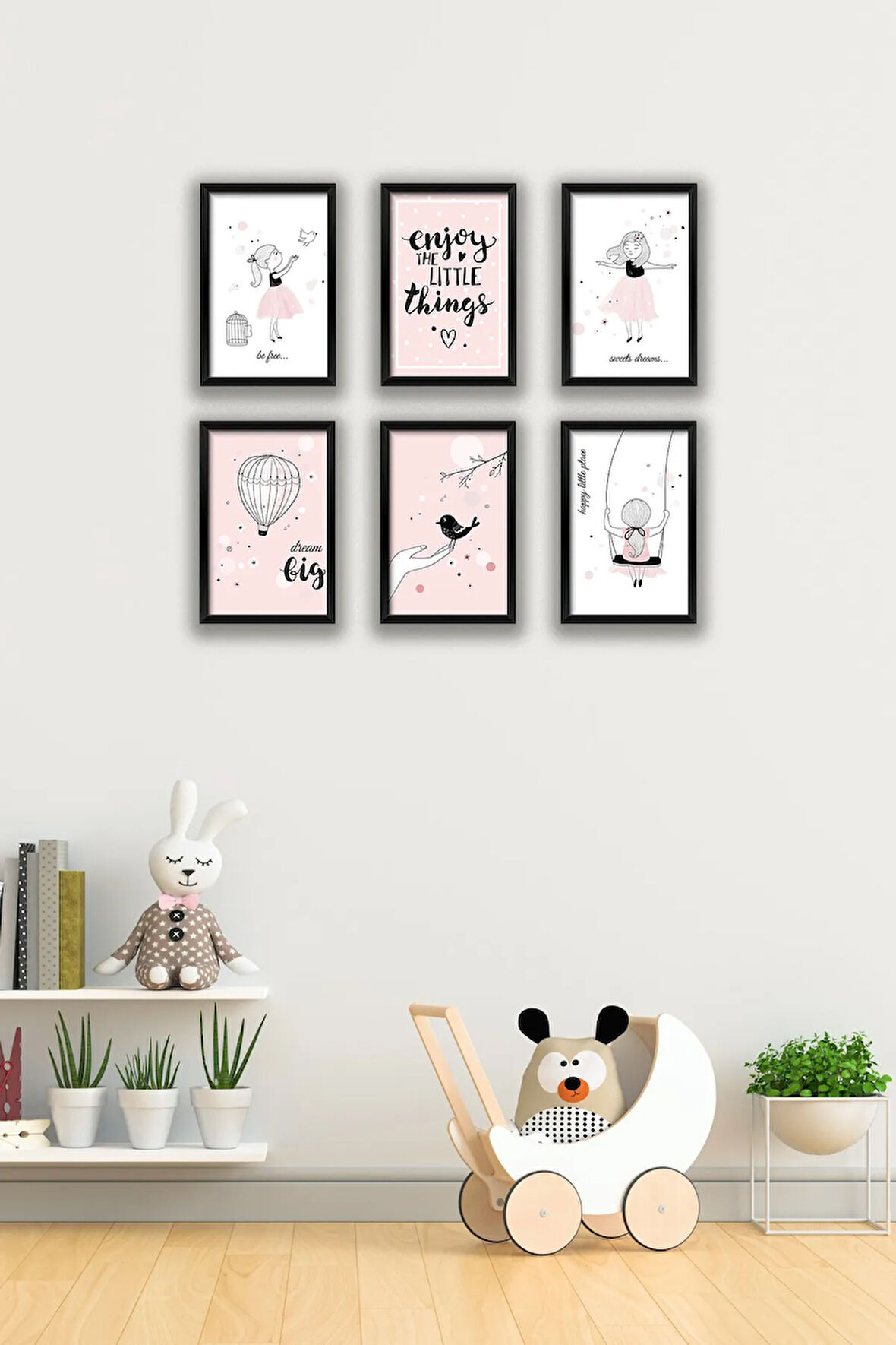 6 Parça Çerçeve Görünümlü Mdf Tablo Seti - 6KIDSARTAVESSA5