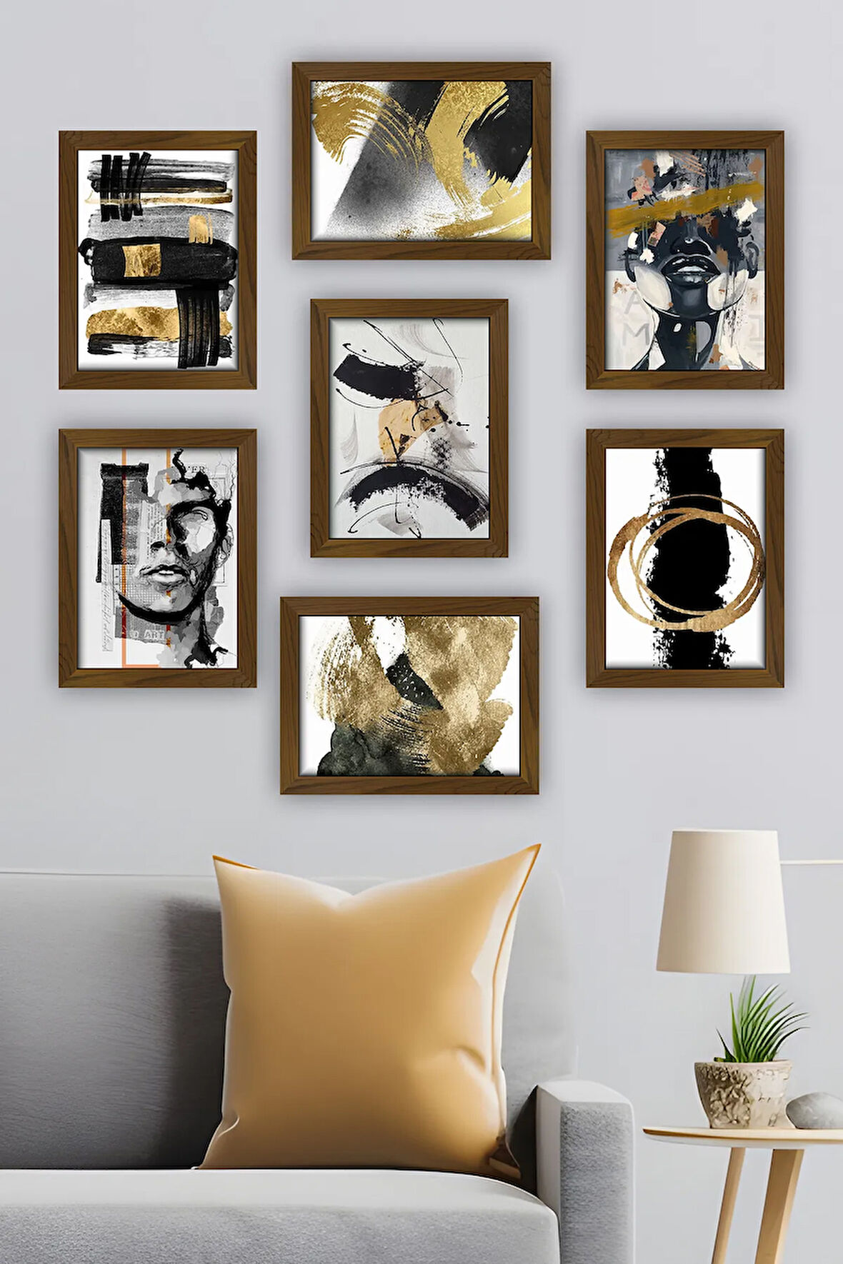 7 Parça Çerçeve Görünümlü Mdf Tablo Seti - 9ARTAVESSA4