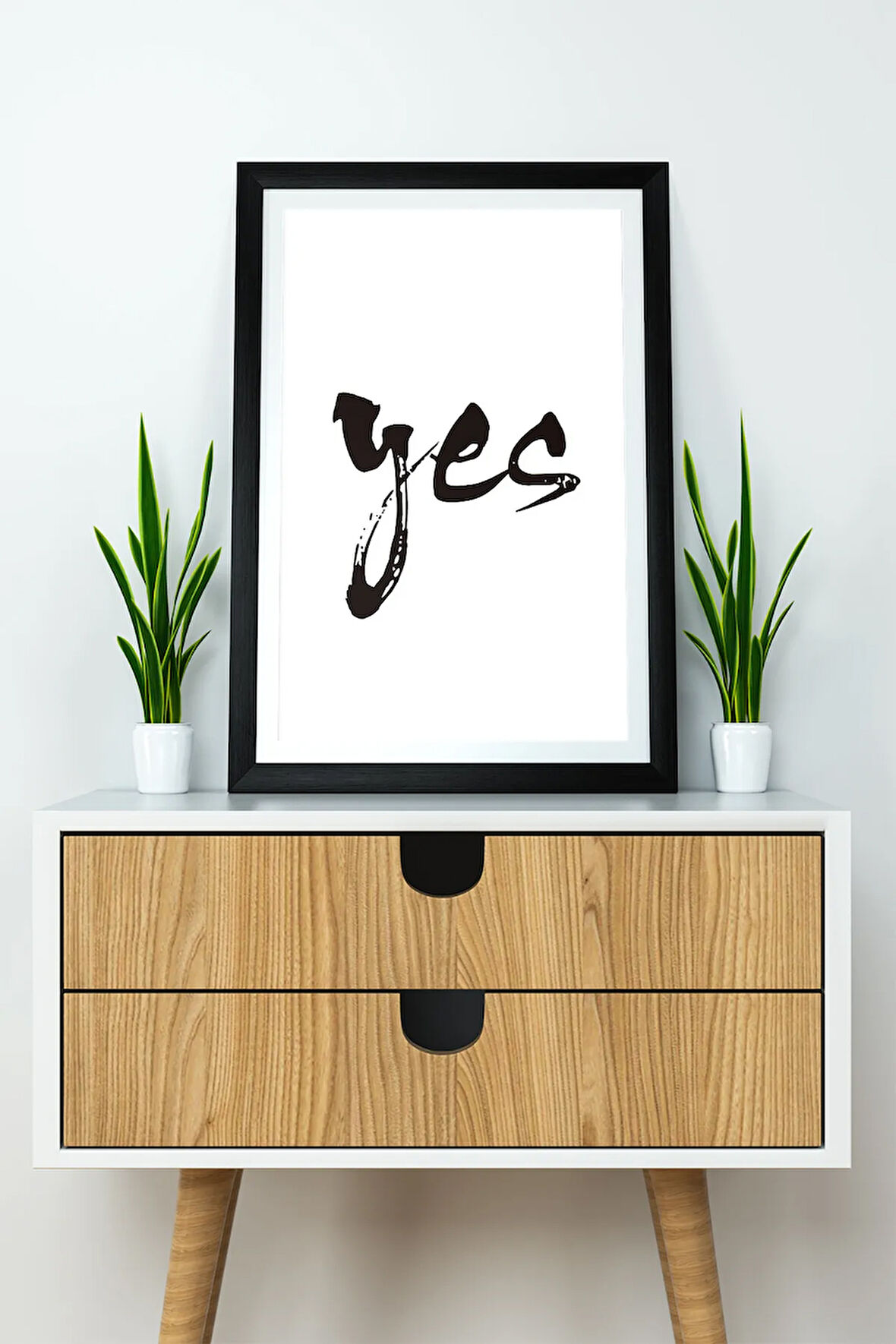 Tek Parça Çerçeve Görünümlü Yazılı Mdf Tablo "Yes"