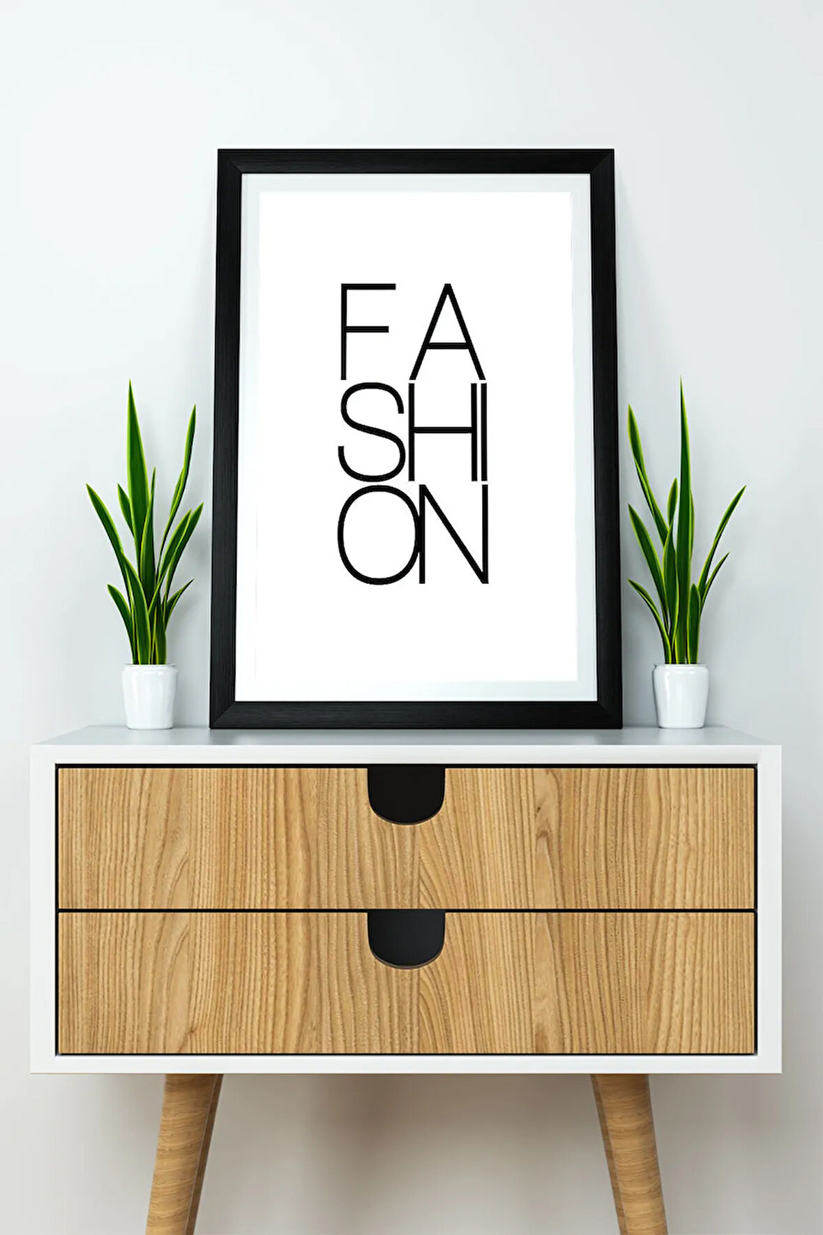 Tek Parça Çerçeve Görünümlü Yazılı Mdf Tablo "Fashion"