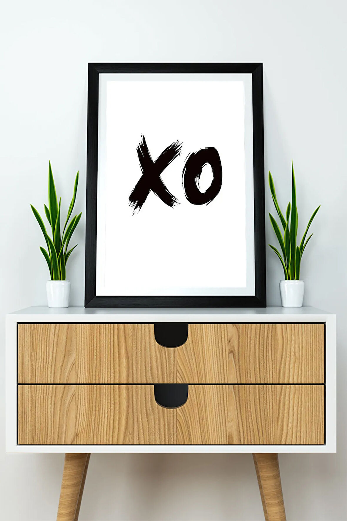 Tek Parça Çerçeve Görünümlü Yazılı Mdf Tablo "XO"