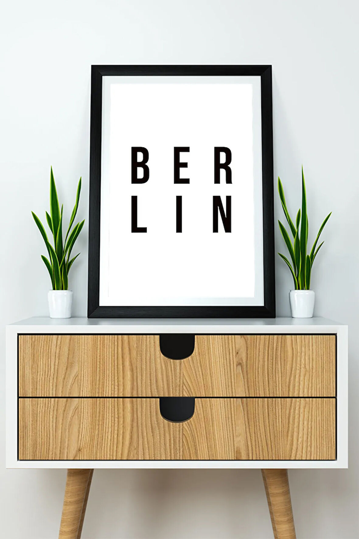 Tek Parça Çerçeve Görünümlü Yazılı Mdf Tablo "Berlin"