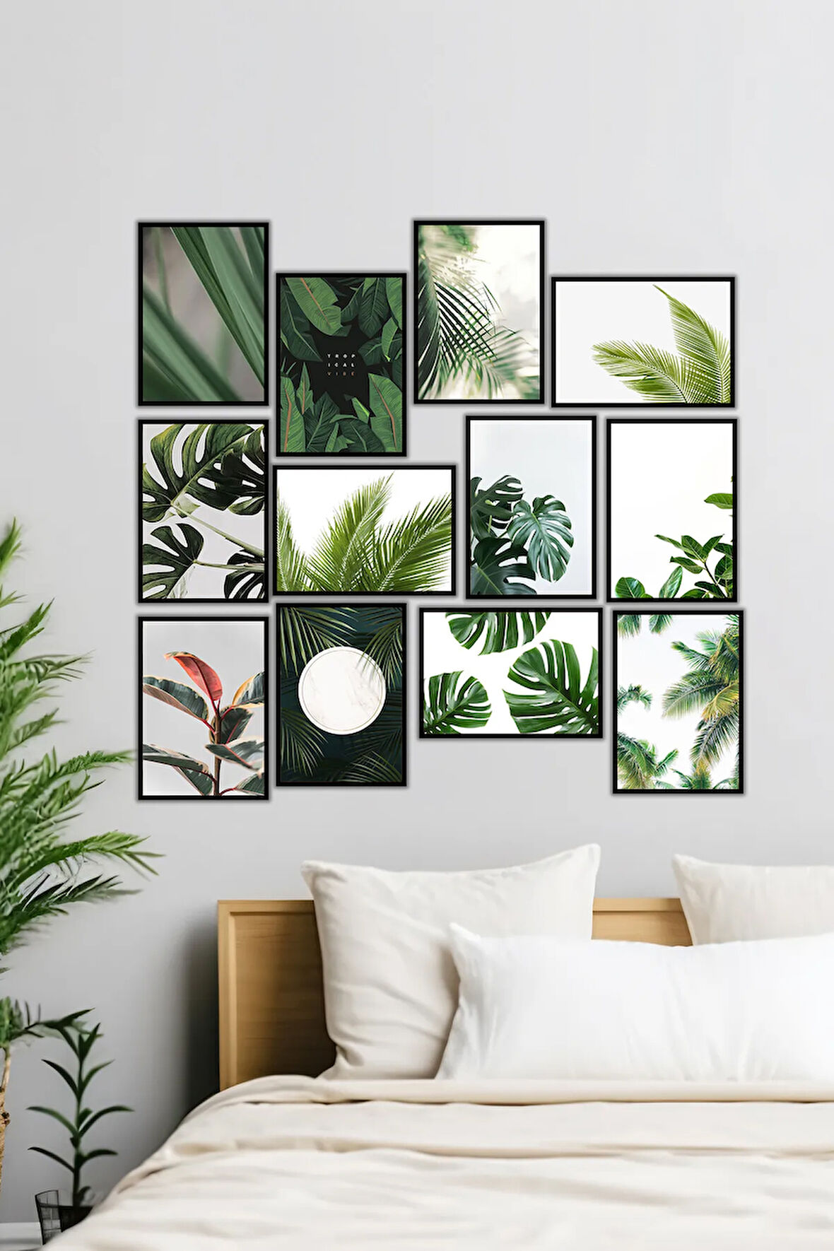 12 Parça Siyah Çerçeve Görünümlü Mdf Tablo Seti - 12ARTAVESSA5