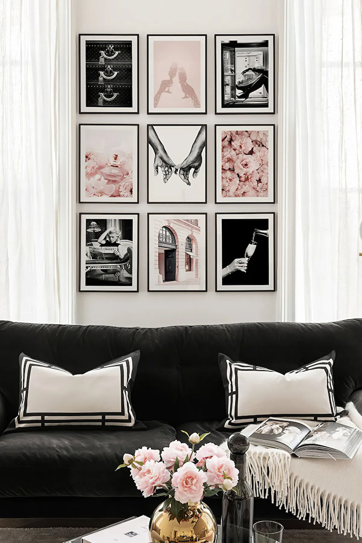 9 Parça Ahşap Çerçeve Görünümlü Mdf Tablo Seti - ARTAVESSAYSLMSTKO1