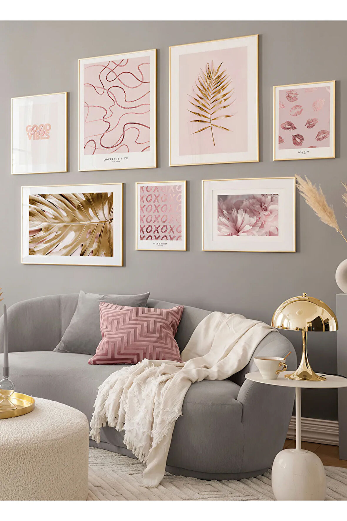 7 Parça Ahşap Çerçeve Görünümlü Mdf Tablo Seti - ARTAVESSAYSLMSTKO25