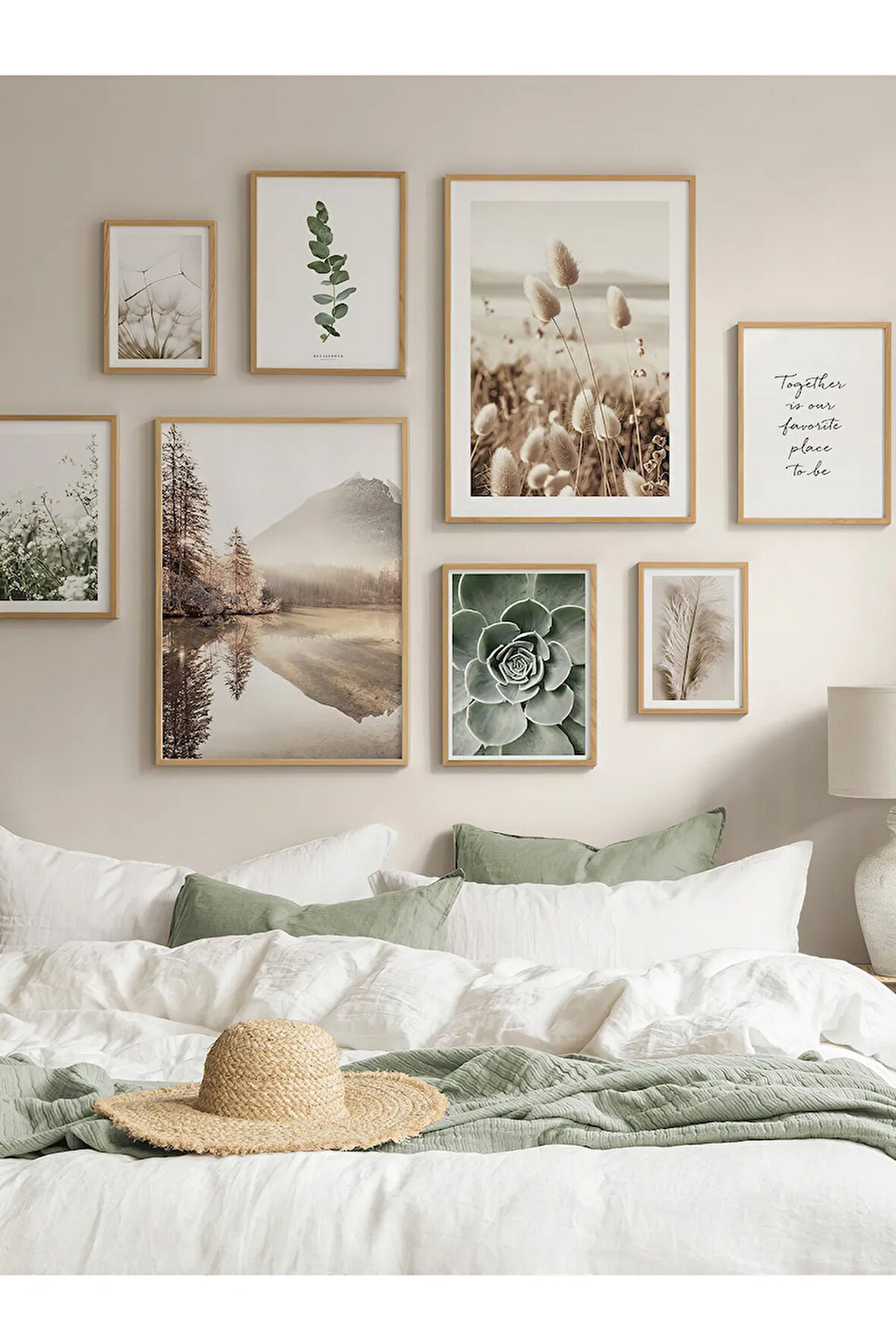 8 Parça Ahşap Çerçeve Görünümlü Mdf Tablo Seti - ARTAVESSAYSLMSTKO30