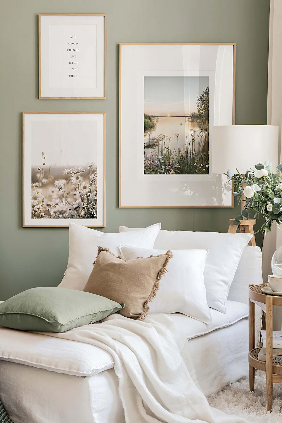 3 Parça Ahşap Çerçeve Görünümlü Mdf Tablo Seti - ARTAVESSAYSLMSTKO32