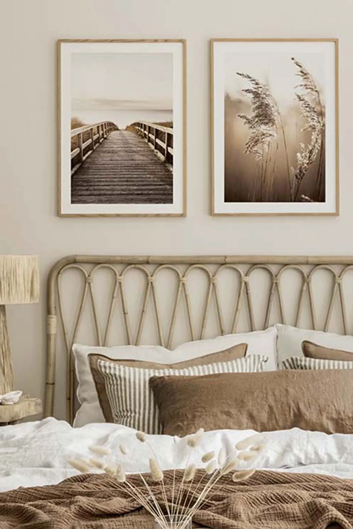 2 Parça Ahşap Çerçeve Görünümlü Mdf Tablo Seti - ARTAVESSAYSLMSTKO52