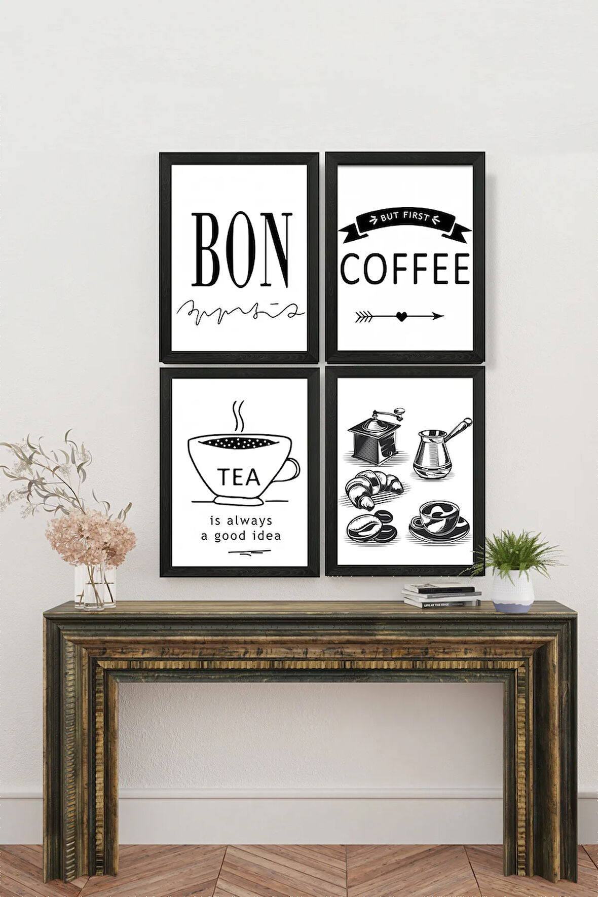 4 Parça Çerçeve Görünümlü Mdf Tablo Seti - ARTKFPL12