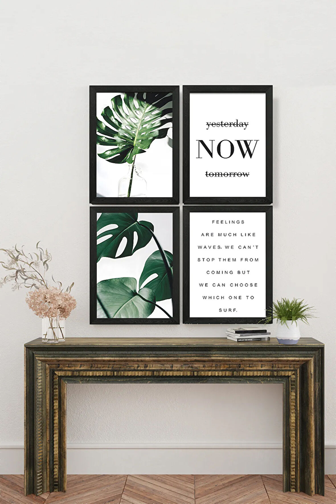 4 Parça Çerçeve Görünümlü Mdf Tablo Seti - ART4CRVDK82