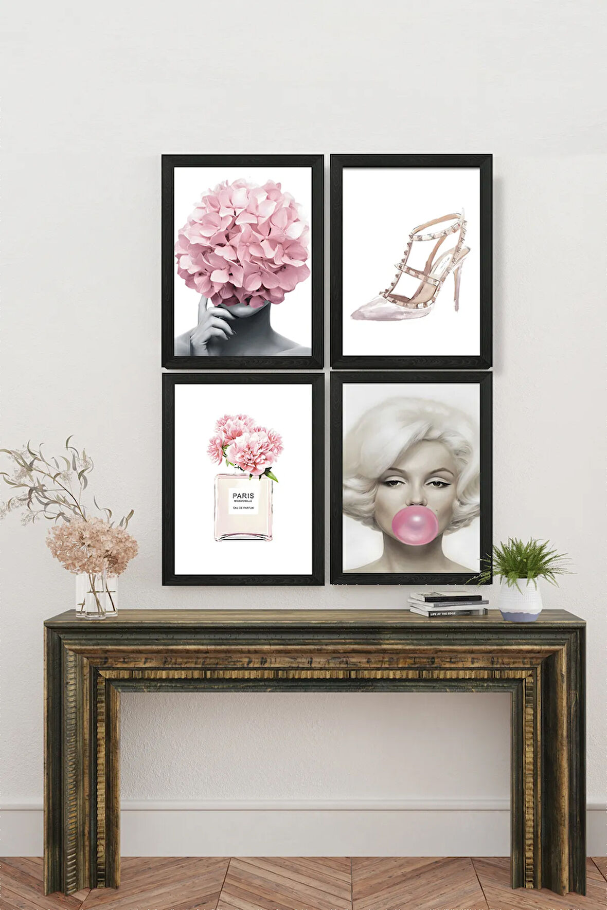 4 Parça Çerçeve Görünümlü Mdf Tablo Seti - ART4CRVDK96