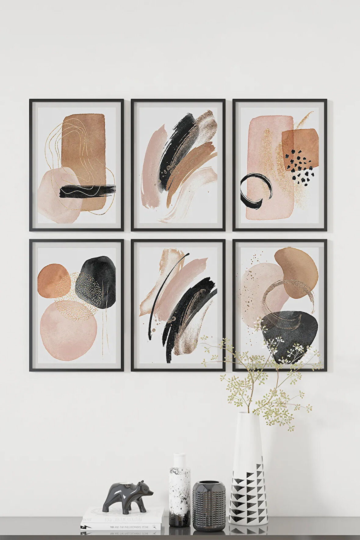 6 Parça Çerçeve Görünümlü Mdf Tablo Seti - ART6XPML18