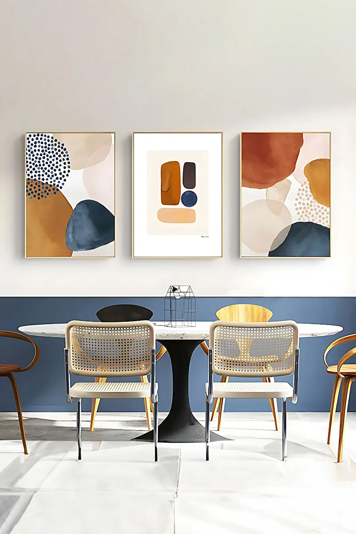 3 Parça Çerçeve Görünümlü Mdf Tablo Seti - ARTSYCLLCT2