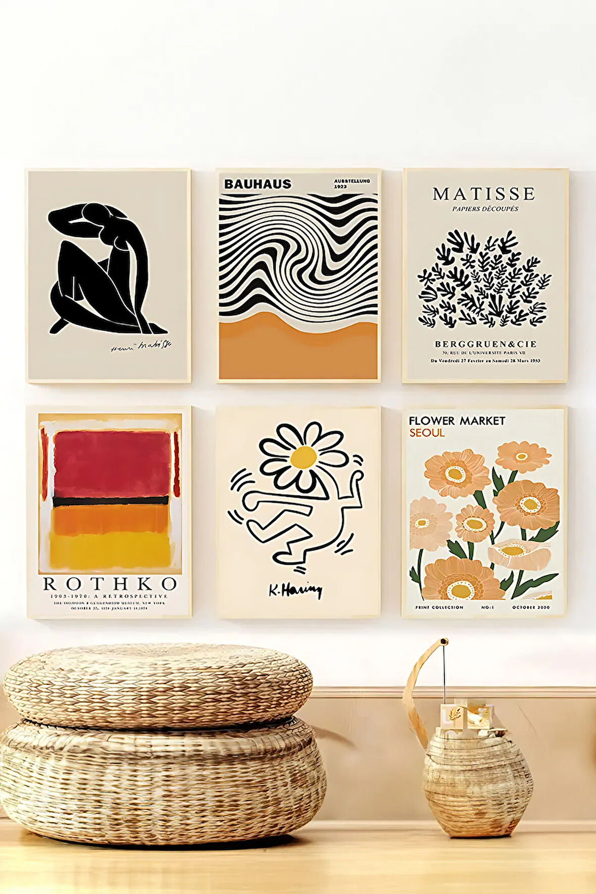6 Parça Çerçeve Görünümlü Mdf Tablo Seti - ARTSYCLLCT7