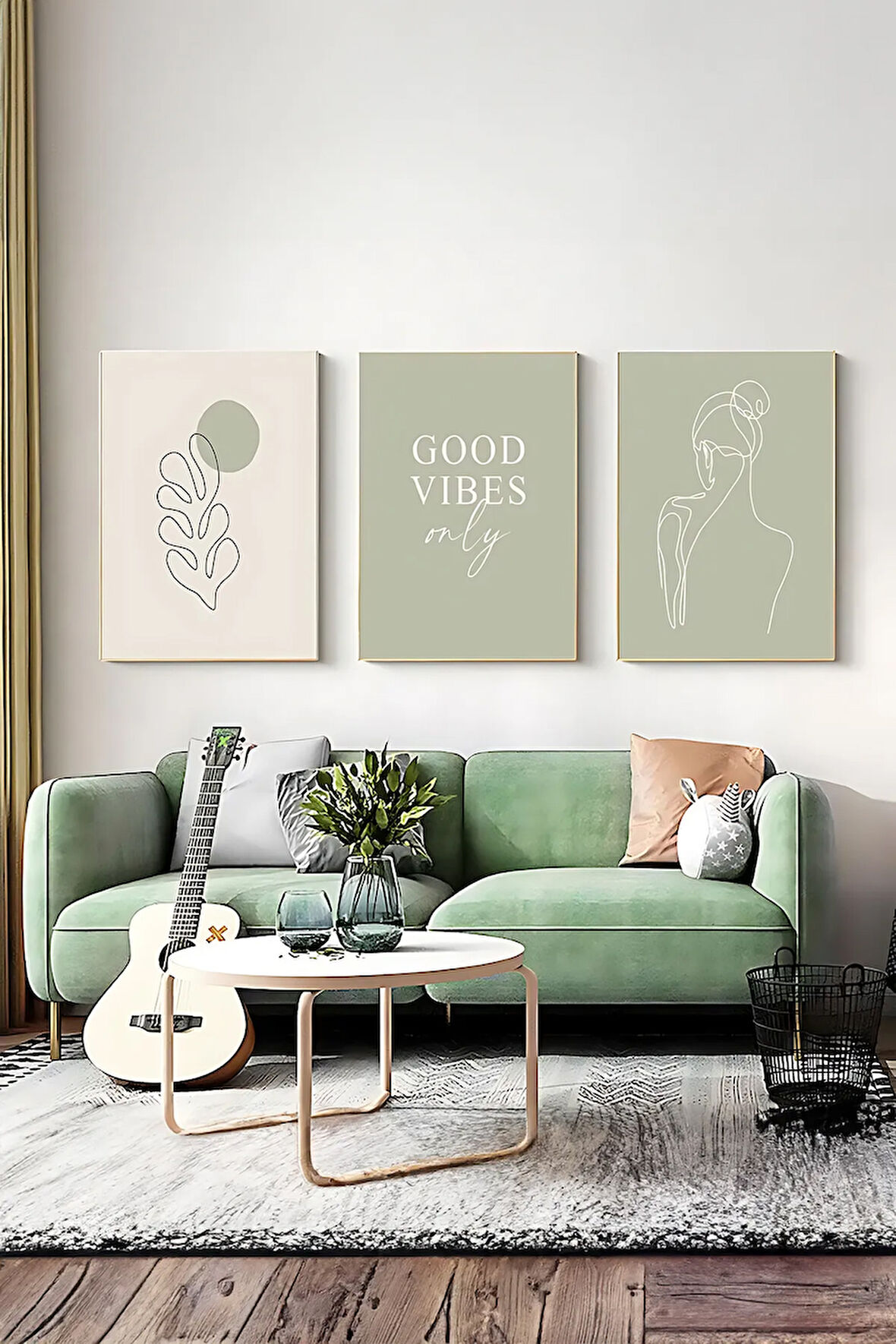 3 Parça Çerçeve Görünümlü Mdf Tablo Seti - ARTSYCLLCT13