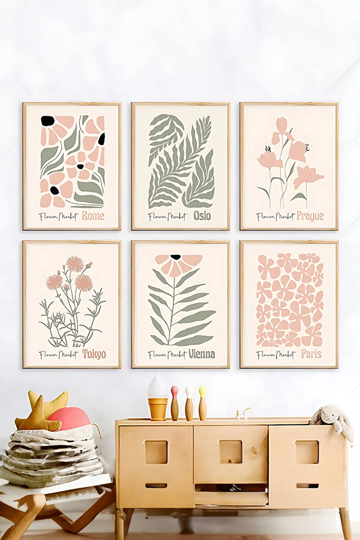 6 Parça Çerçeve Görünümlü Mdf Tablo Seti - ARTSYCLLCT14