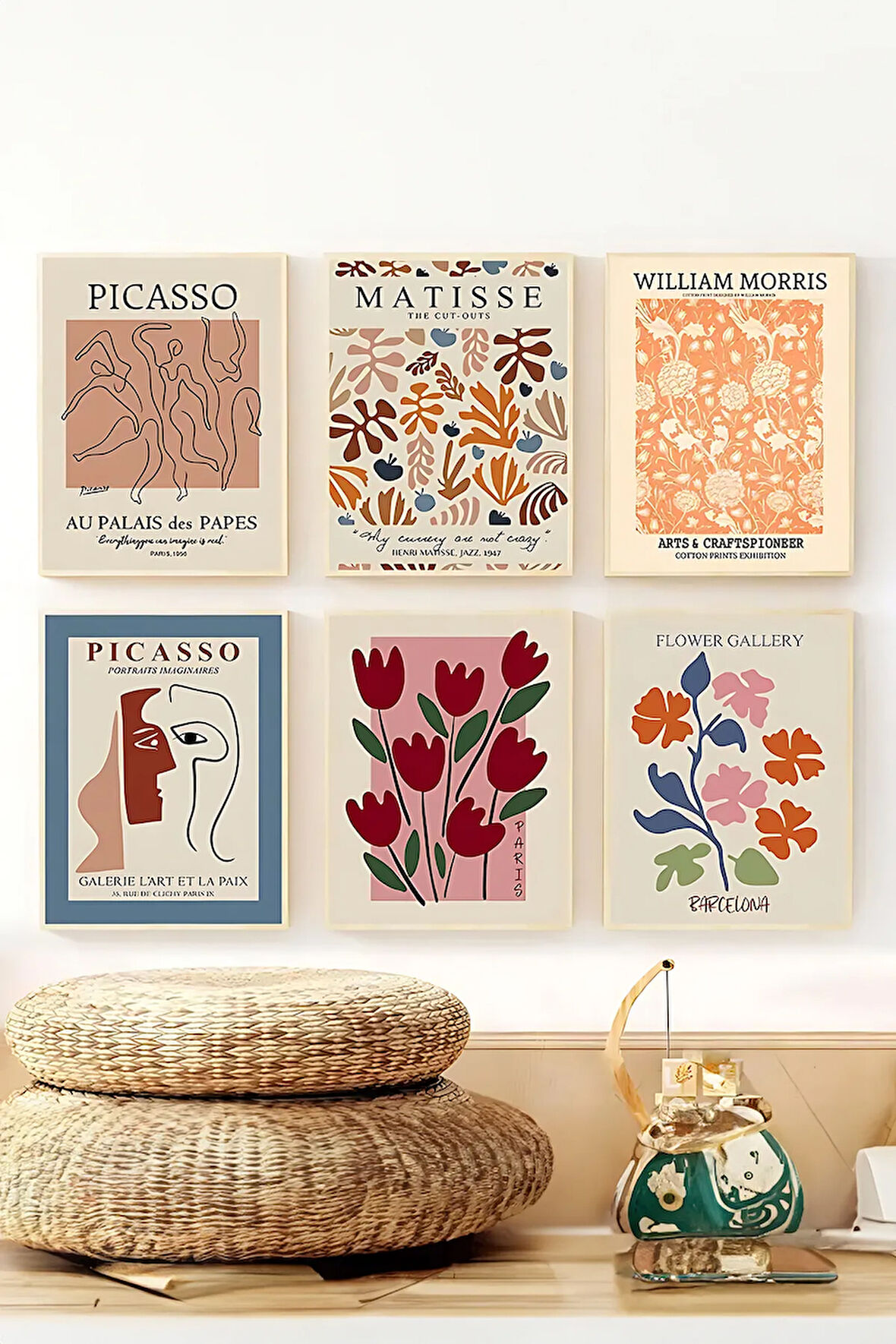 6 Parça Çerçeve Görünümlü Mdf Tablo Seti - ARTSYCLLCT15