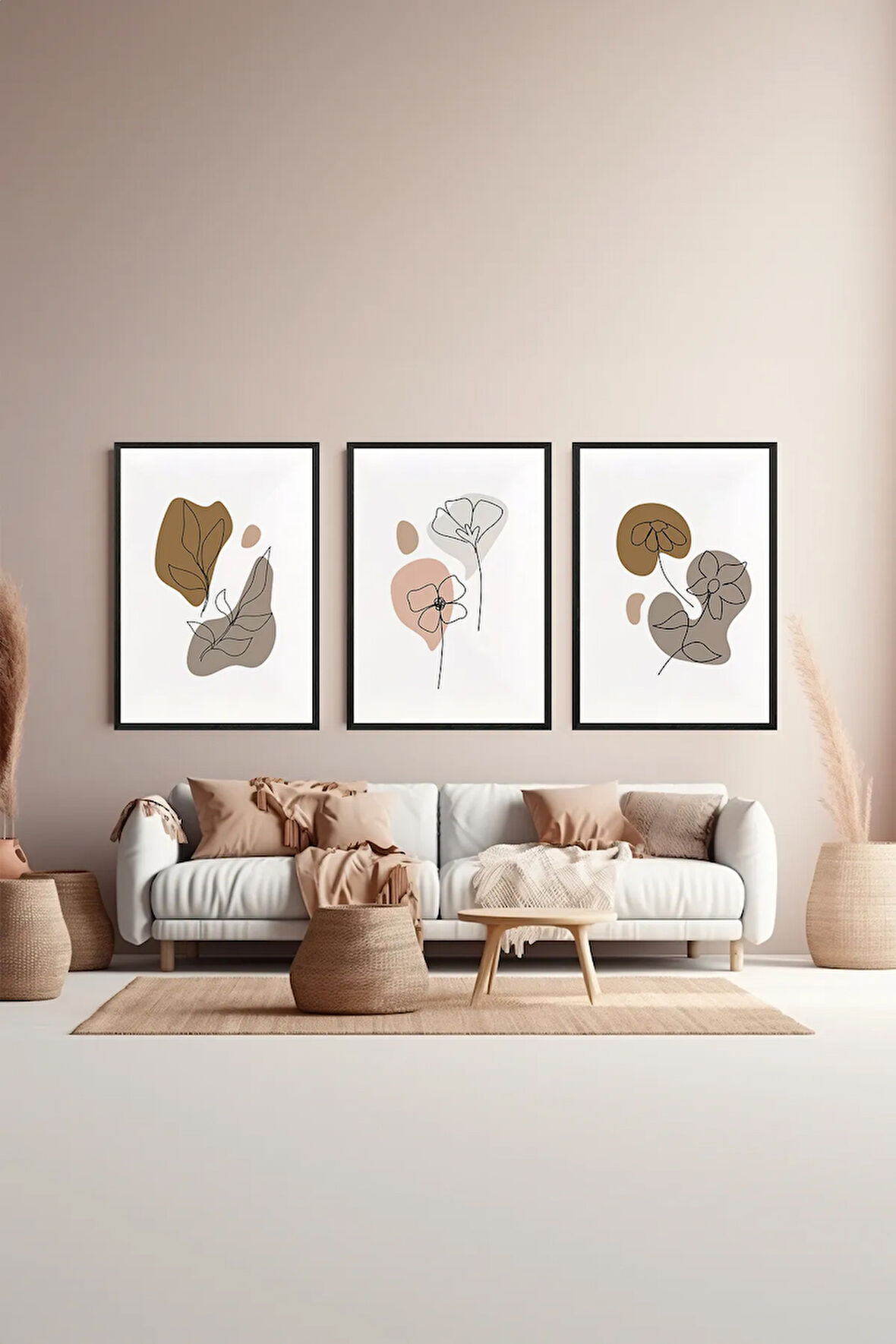 3 Parça Çerçeve Görünümlü Mdf Tablo Seti - ARTSYCLLCT16