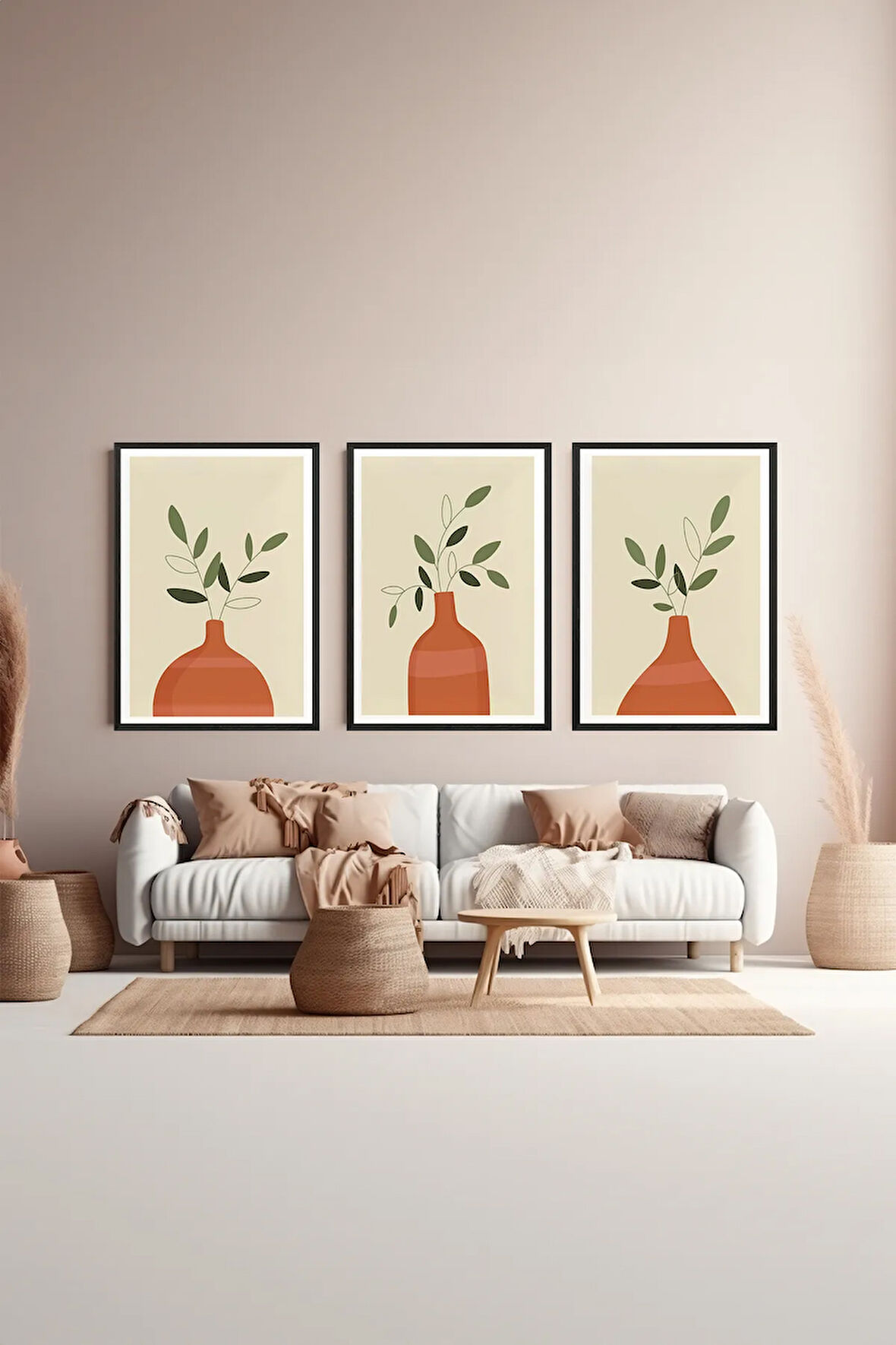 3 Parça Çerçeve Görünümlü Mdf Tablo Seti - ARTSYCLLCT20