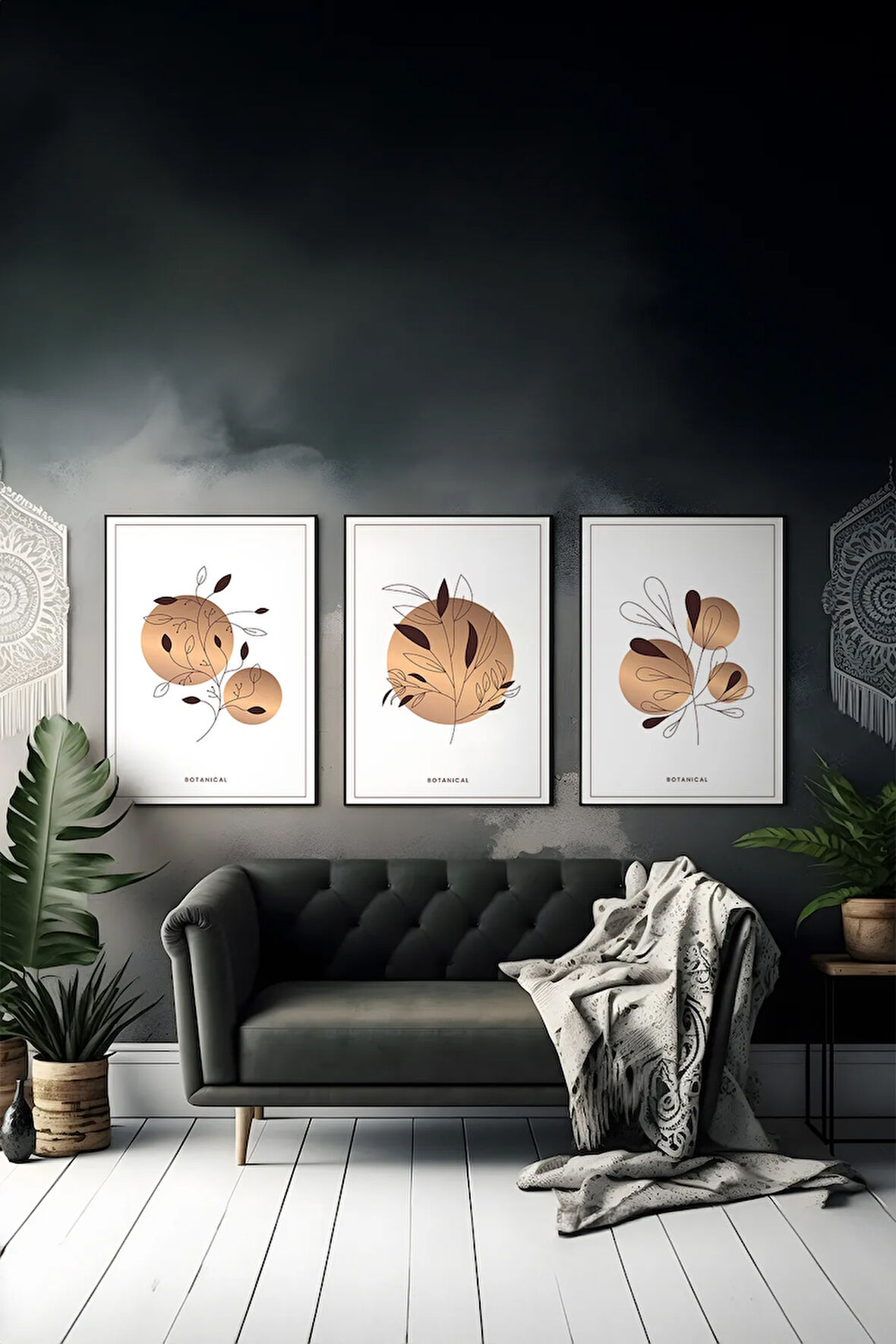 3 Parça Çerçeve Görünümlü Mdf Tablo Seti - ARTSYCLLCT23