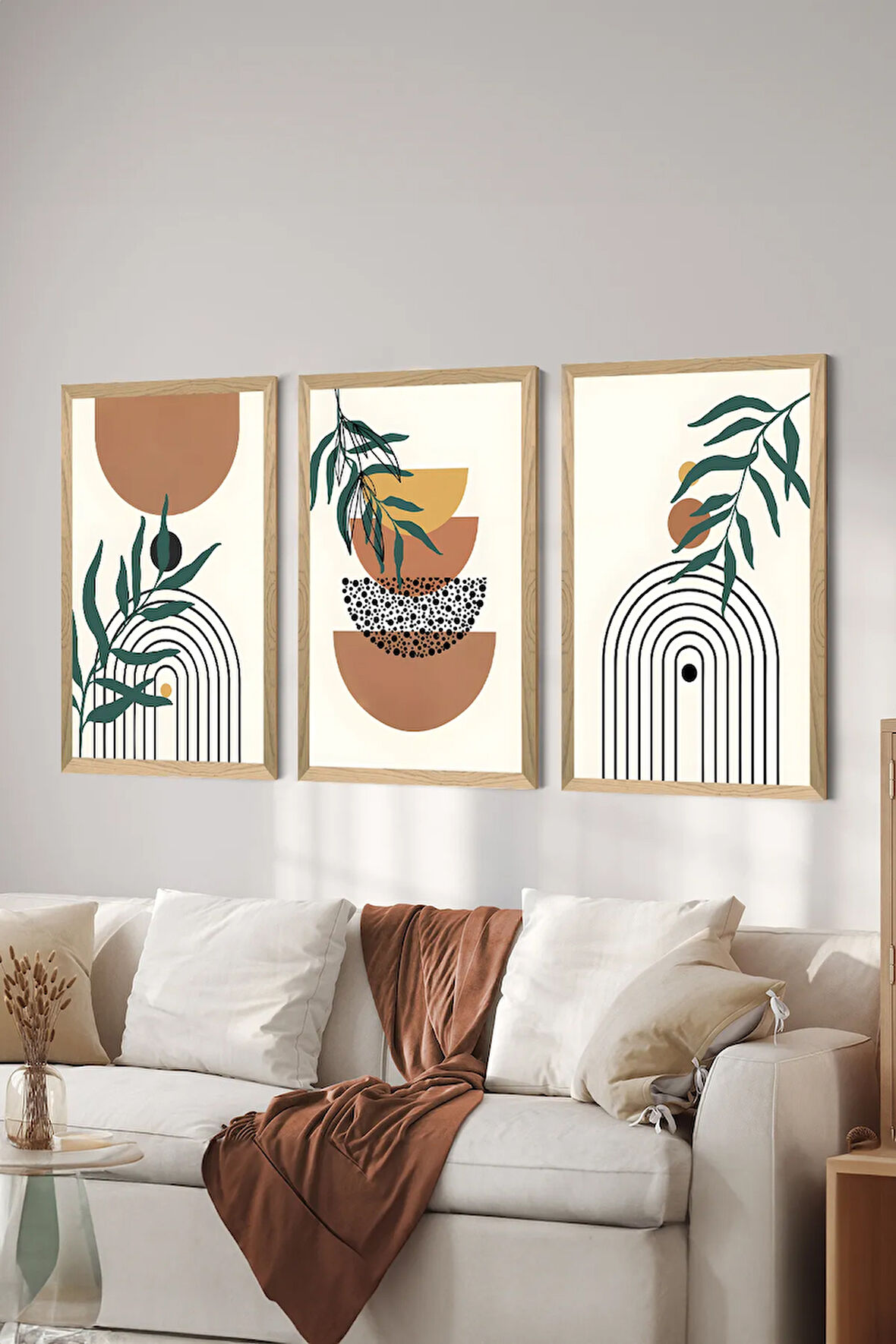 3 Parça Çerçeve Görünümlü Mdf Tablo Seti - ARTSYCLLCT33