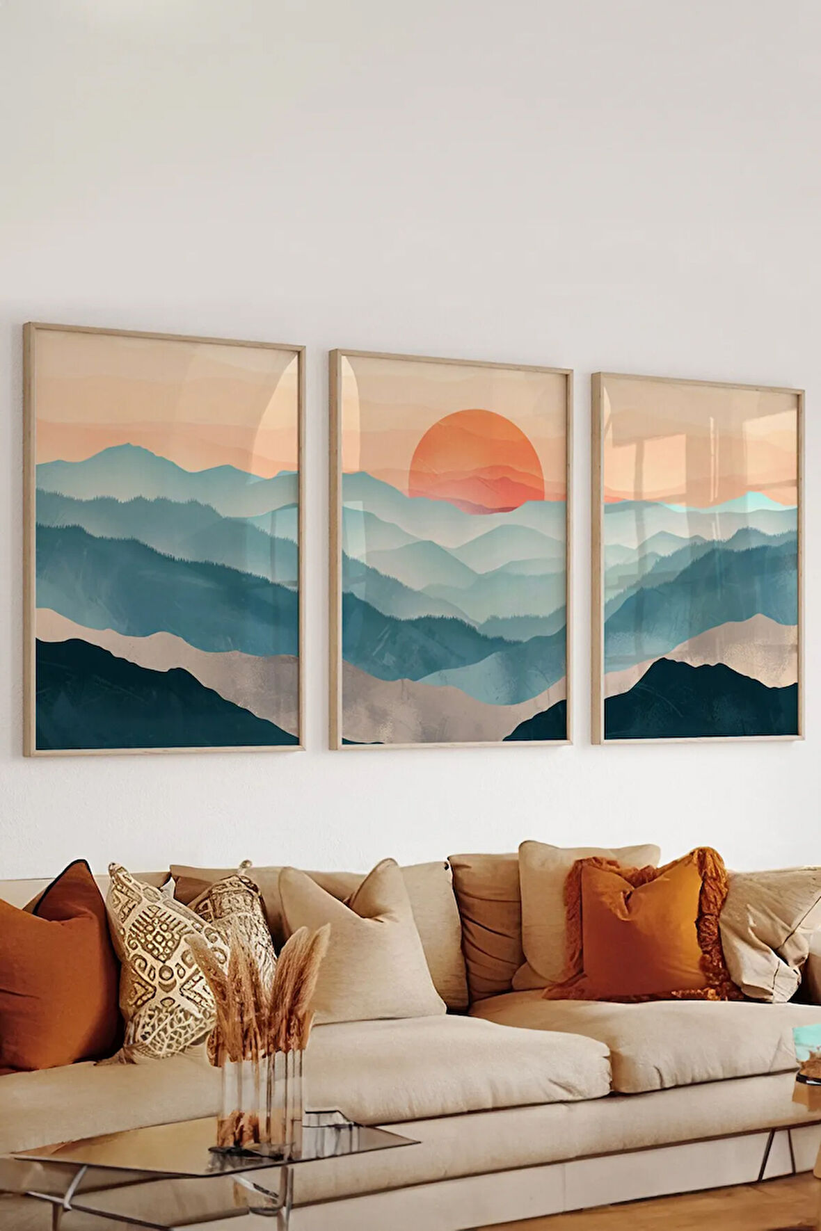 3 Parça Çerçeve Görünümlü Mdf Tablo Seti - ARTSYCLLCT37