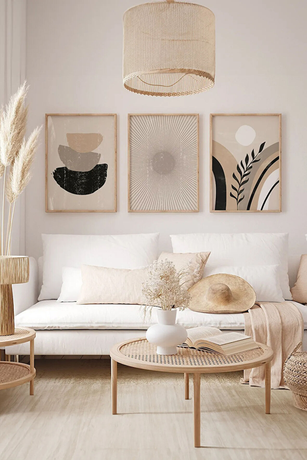 3 Parça Çerçeve Görünümlü Mdf Tablo Seti - ARTSYCLLCT38