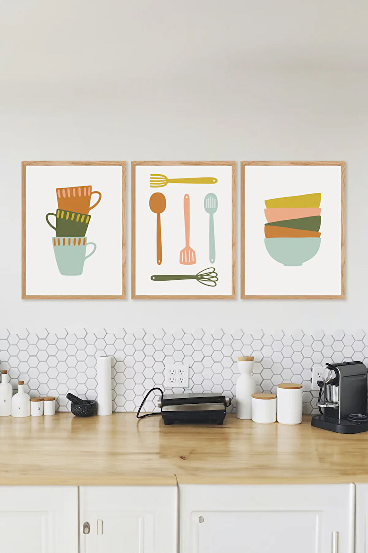 3 Parça Çerçeve Görünümlü Mdf Tablo Seti - ARTSYCLLCT39