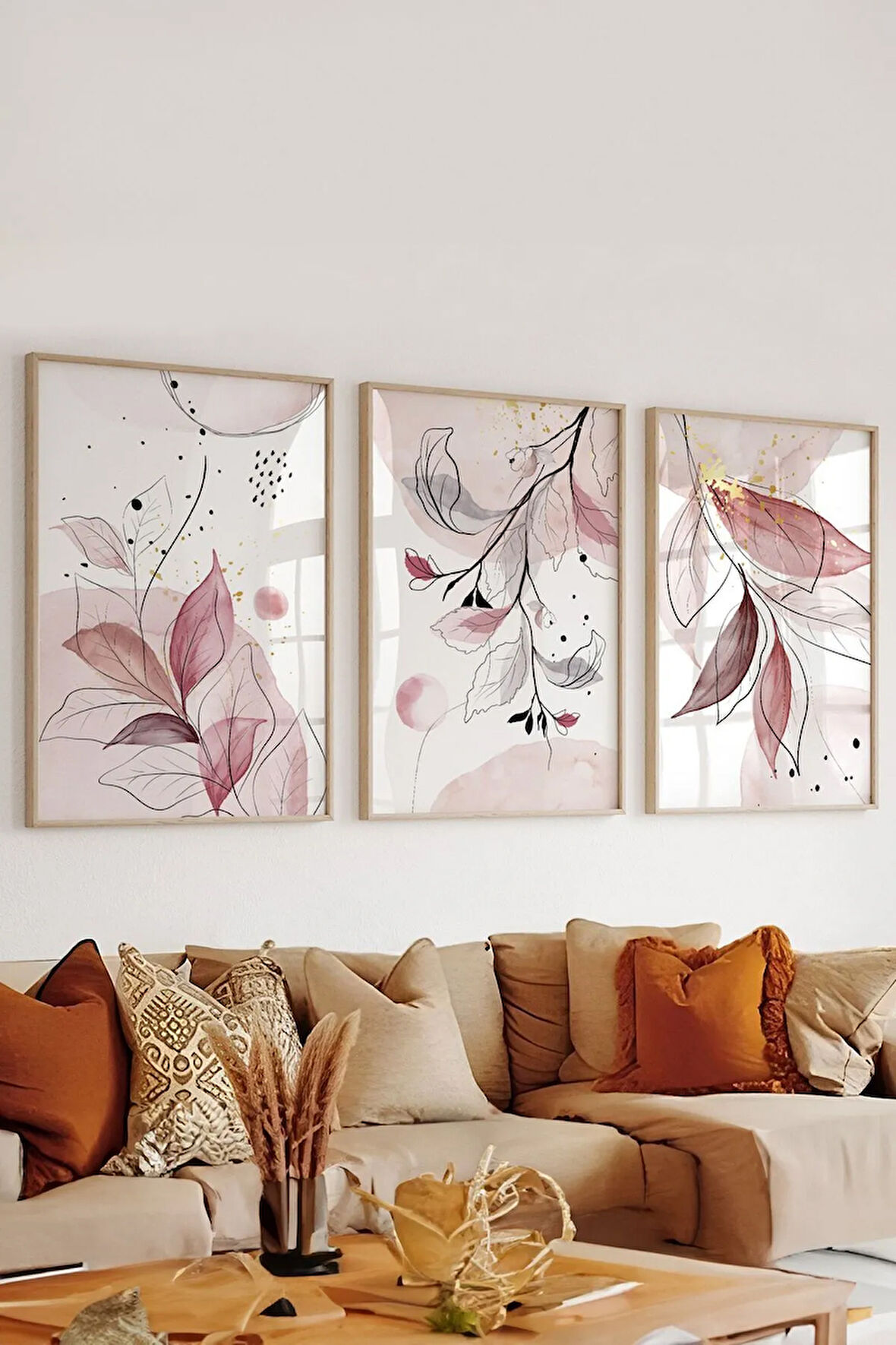 3 Parça Çerçeve Görünümlü Mdf Tablo Seti - ARTSYCLLCT41