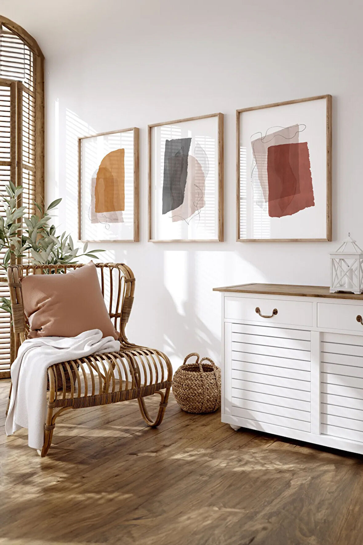 3 Parça Çerçeve Görünümlü Mdf Tablo Seti - ARTSYCLLCT43
