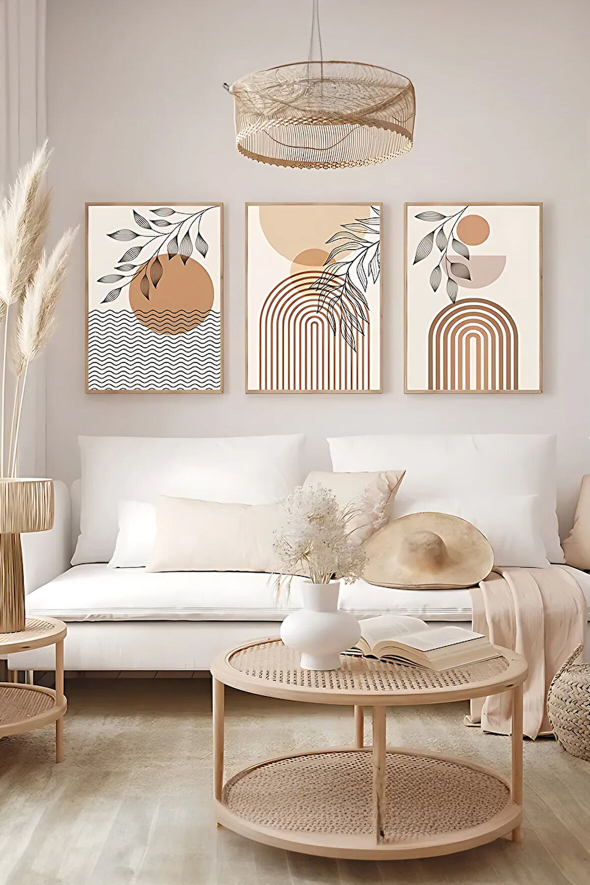 3 Parça Gerçek Ahşap Çerçeveli Tablo Seti - ARTSYCERCEVE4
