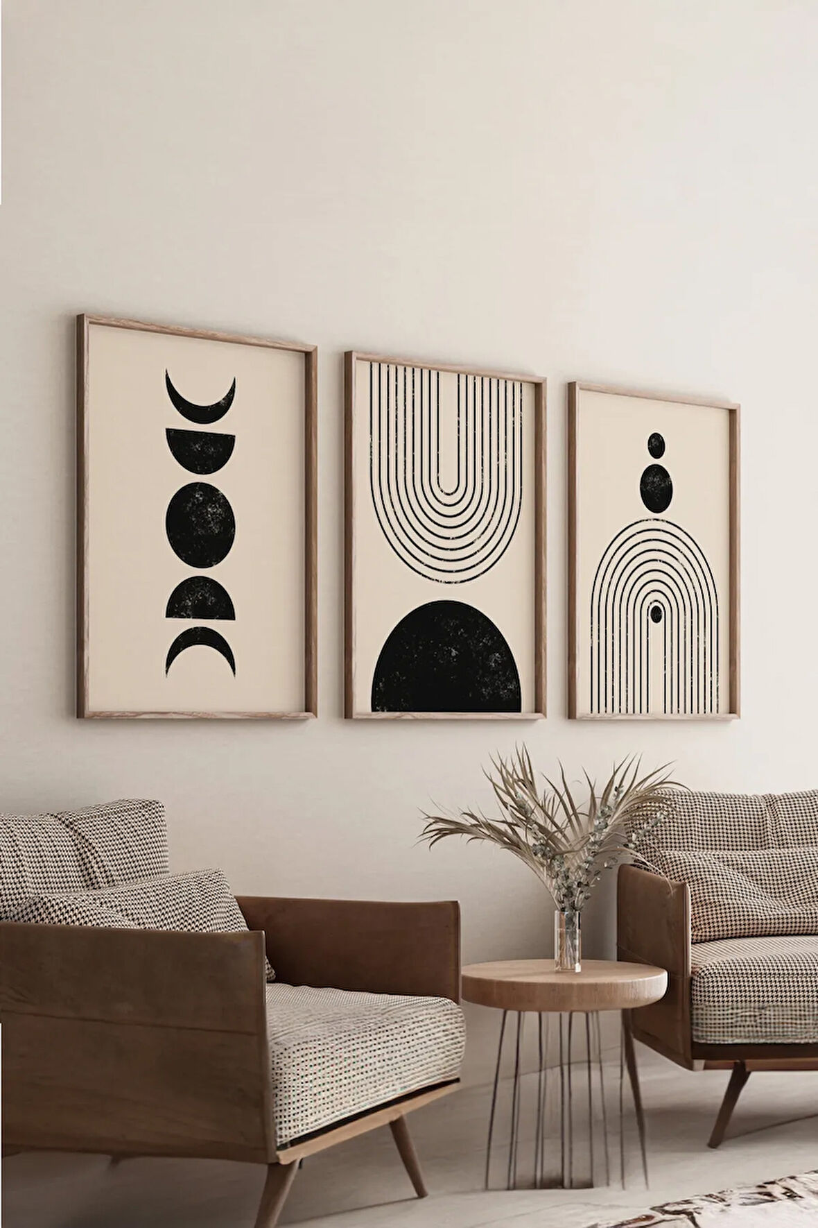 Gerçek Ahşap Çerçeveli 3 Parça 3D Poster Tablo Seti - 3DARTSOHOSET17