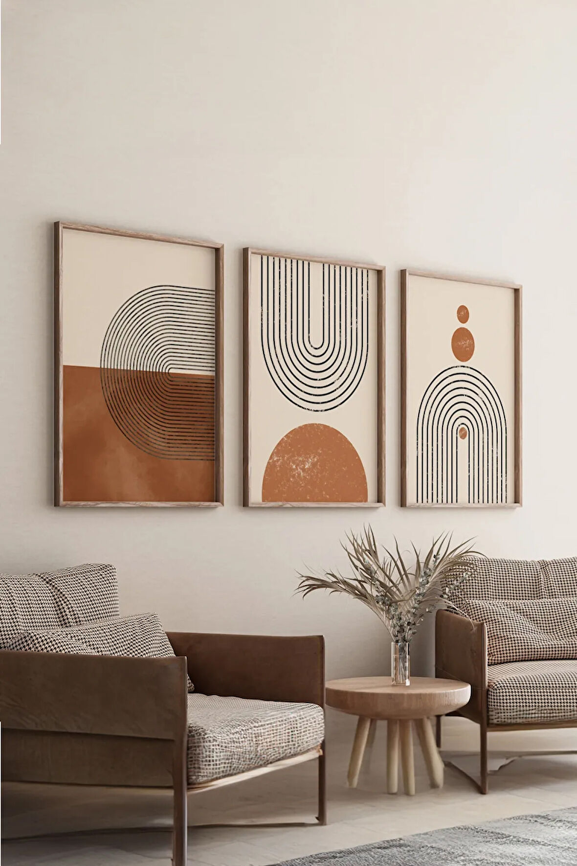 Gerçek Ahşap Çerçeveli 3 Parça 3D Poster Tablo Seti - 3DARTSOHOSET24