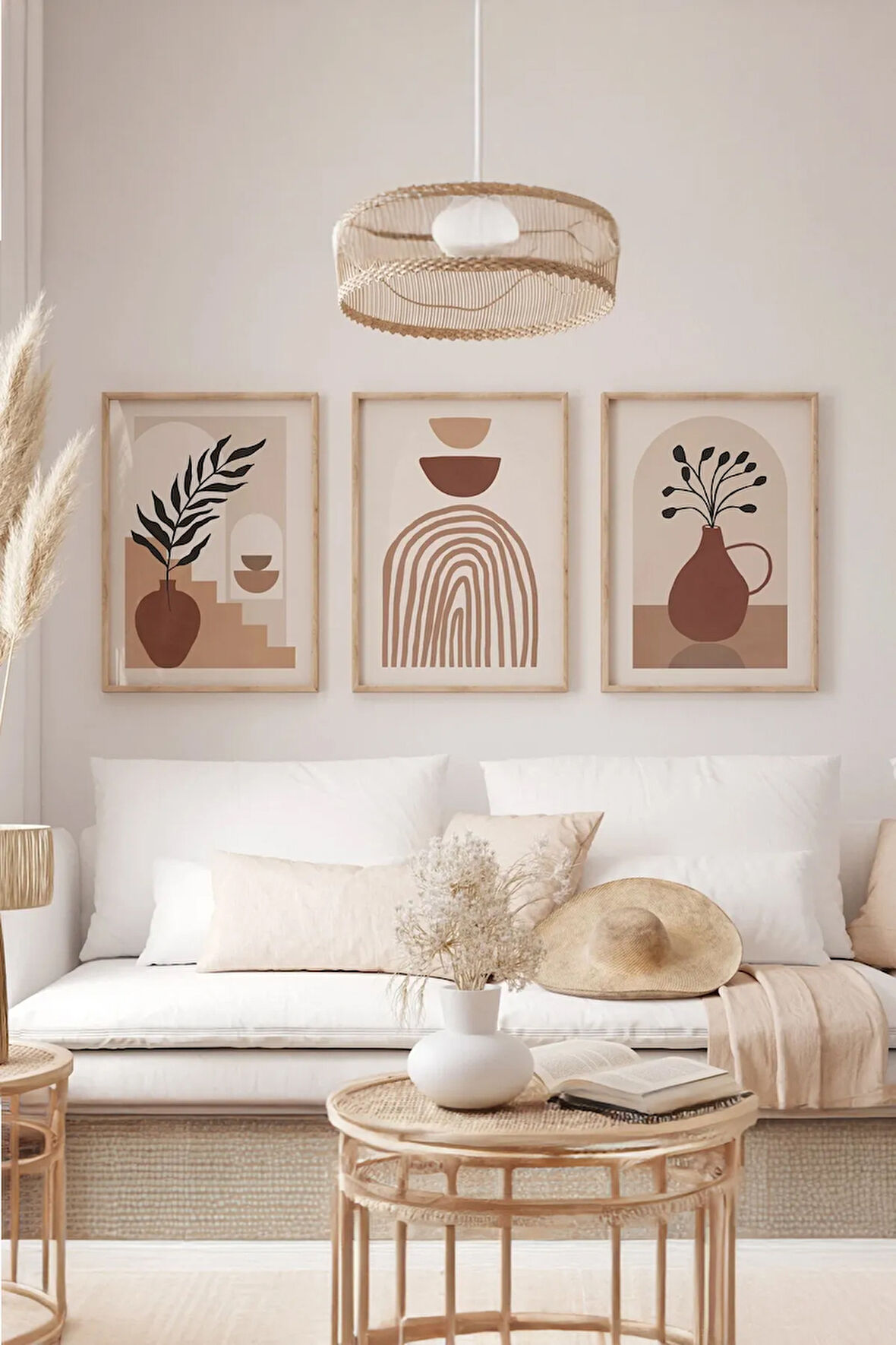 Gerçek Ahşap Çerçeveli 3 Parça 3D Poster Tablo Seti - 3DARTSOHOSET41