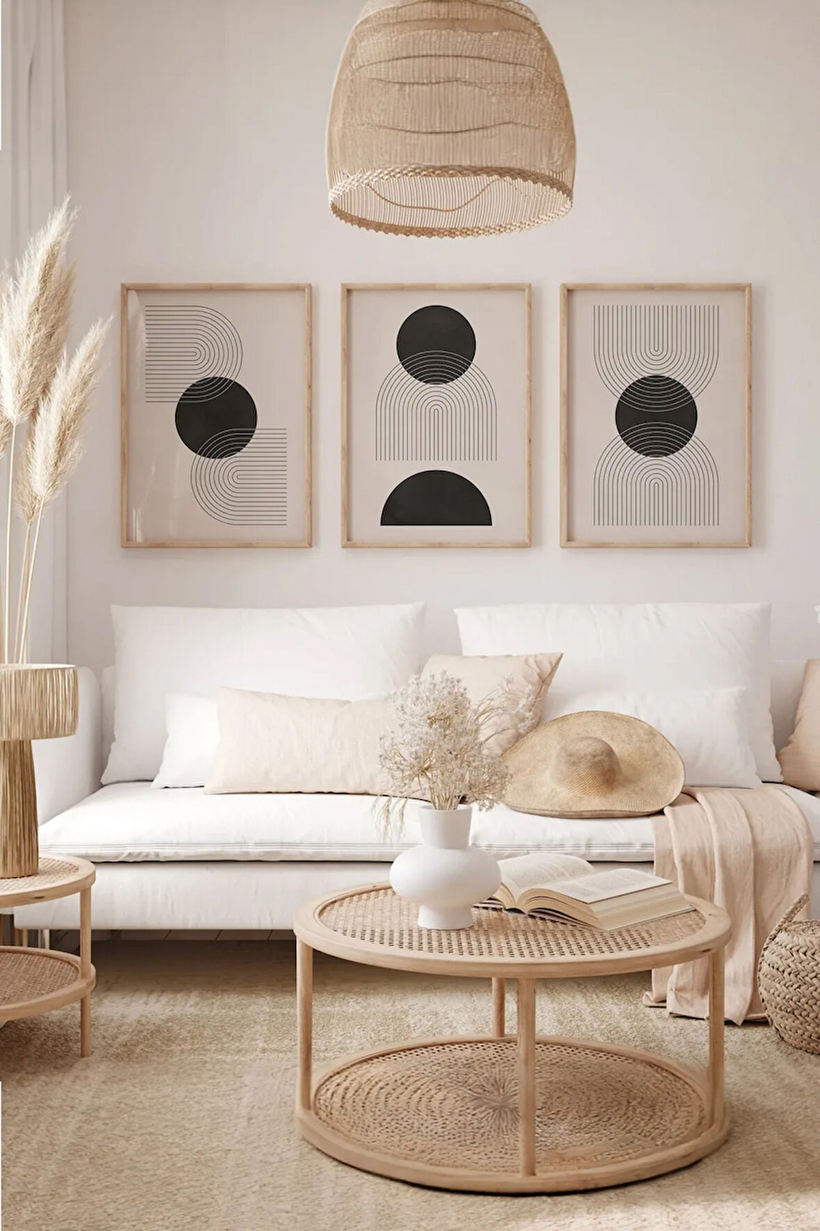 Gerçek Ahşap Çerçeveli 3 Parça 3D Poster Tablo Seti - 3DARTSOHOSET51