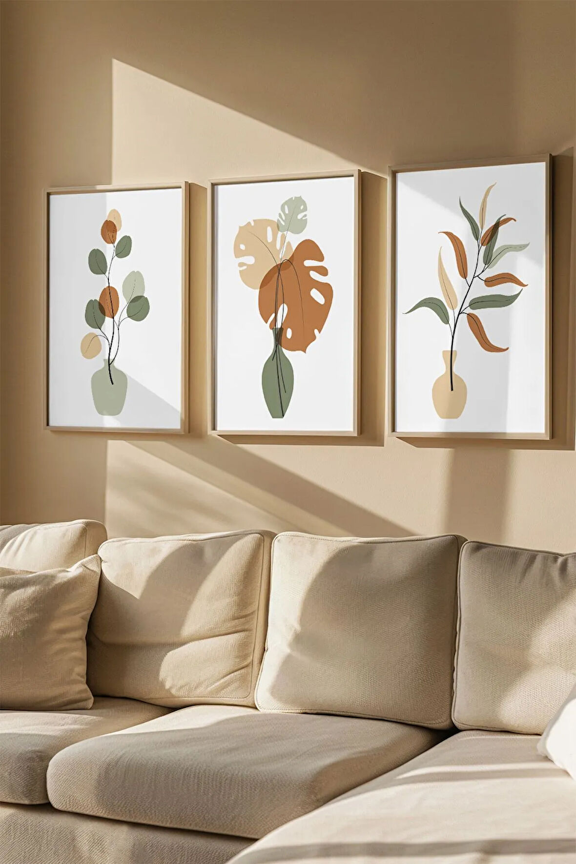 Gerçek Ahşap Çerçeveli 3 Parça 3D Poster Tablo Seti - 3DARTSOHOSET94