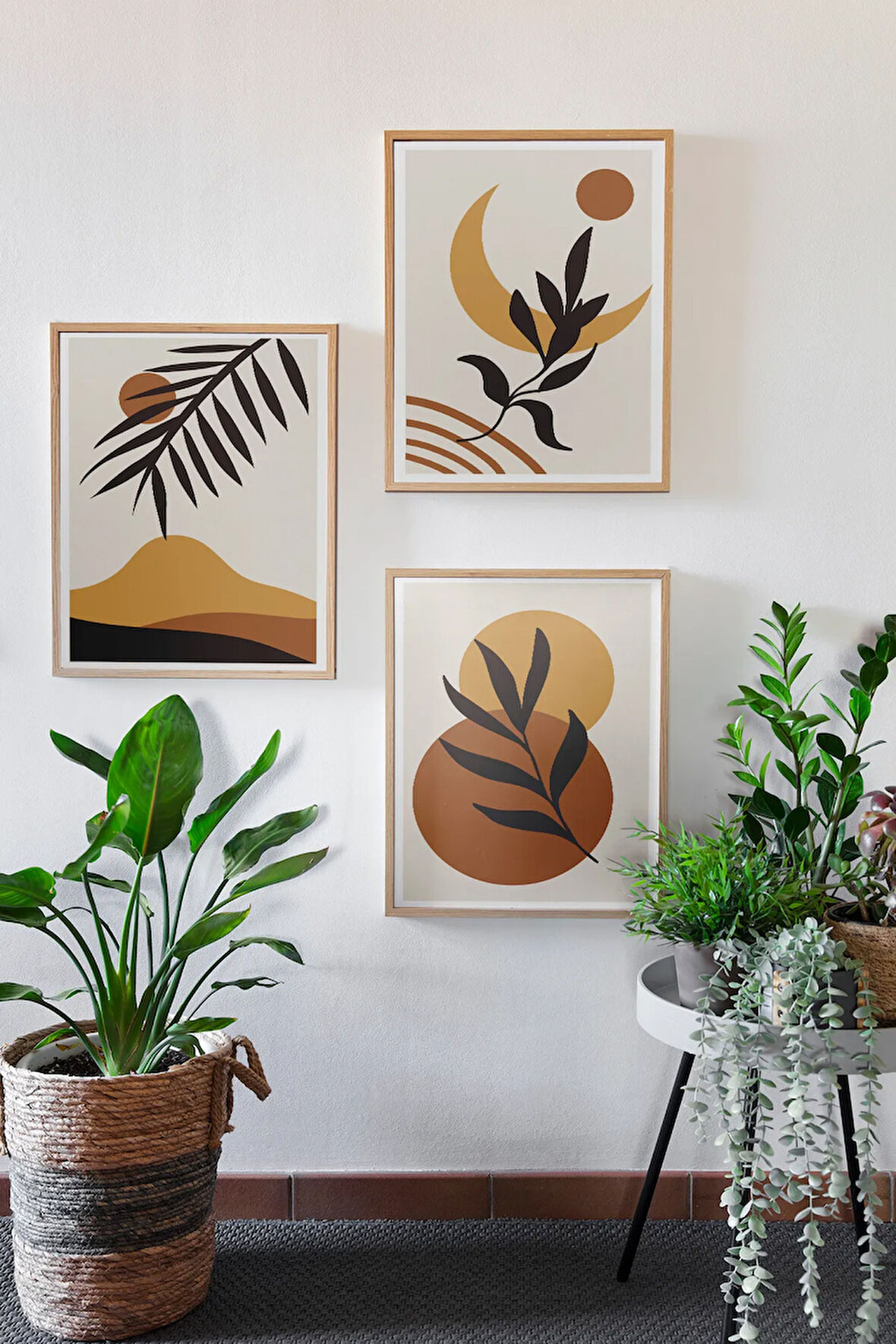 Gerçek Ahşap Çerçeveli 3 Parça 3D Poster Tablo Seti - 3DARTSOHOSET104