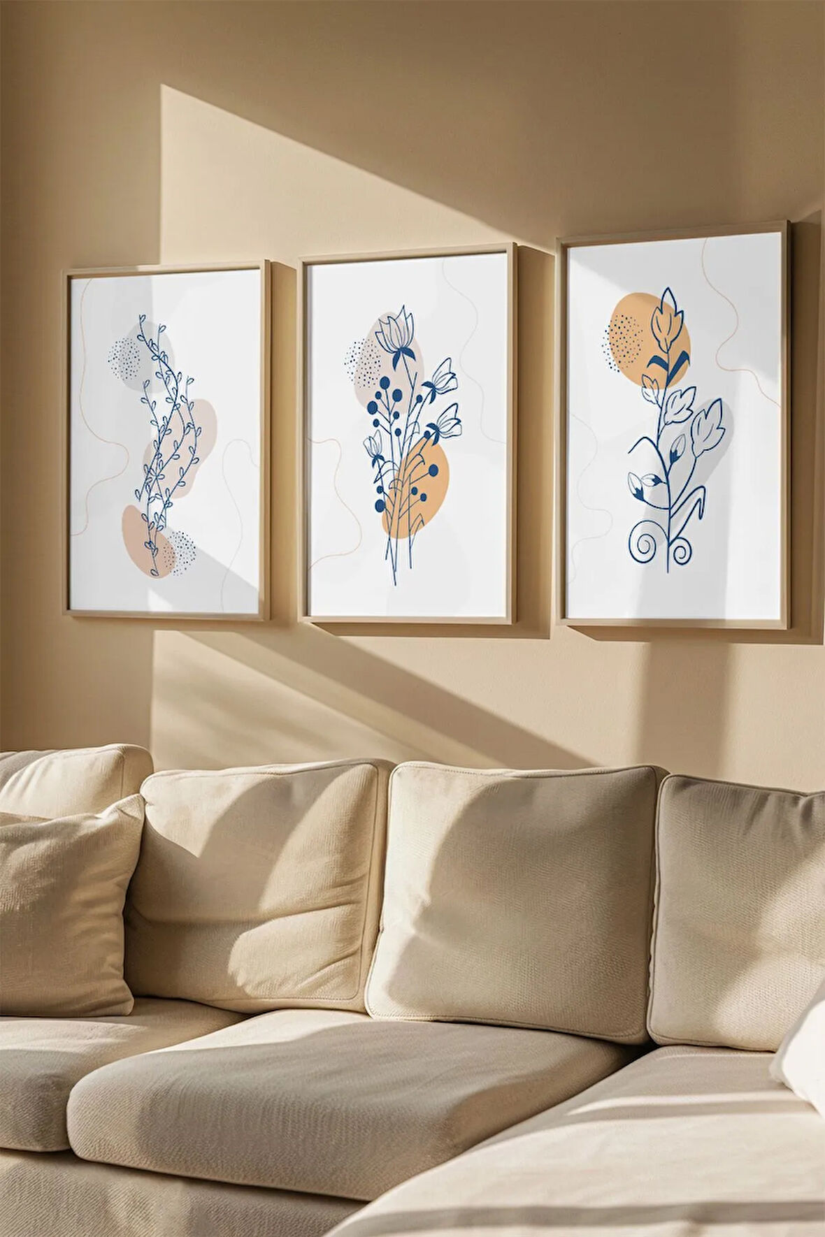 Gerçek Ahşap Çerçeveli 3 Parça 3D Poster Tablo Seti - 3DARTSOHOSET119