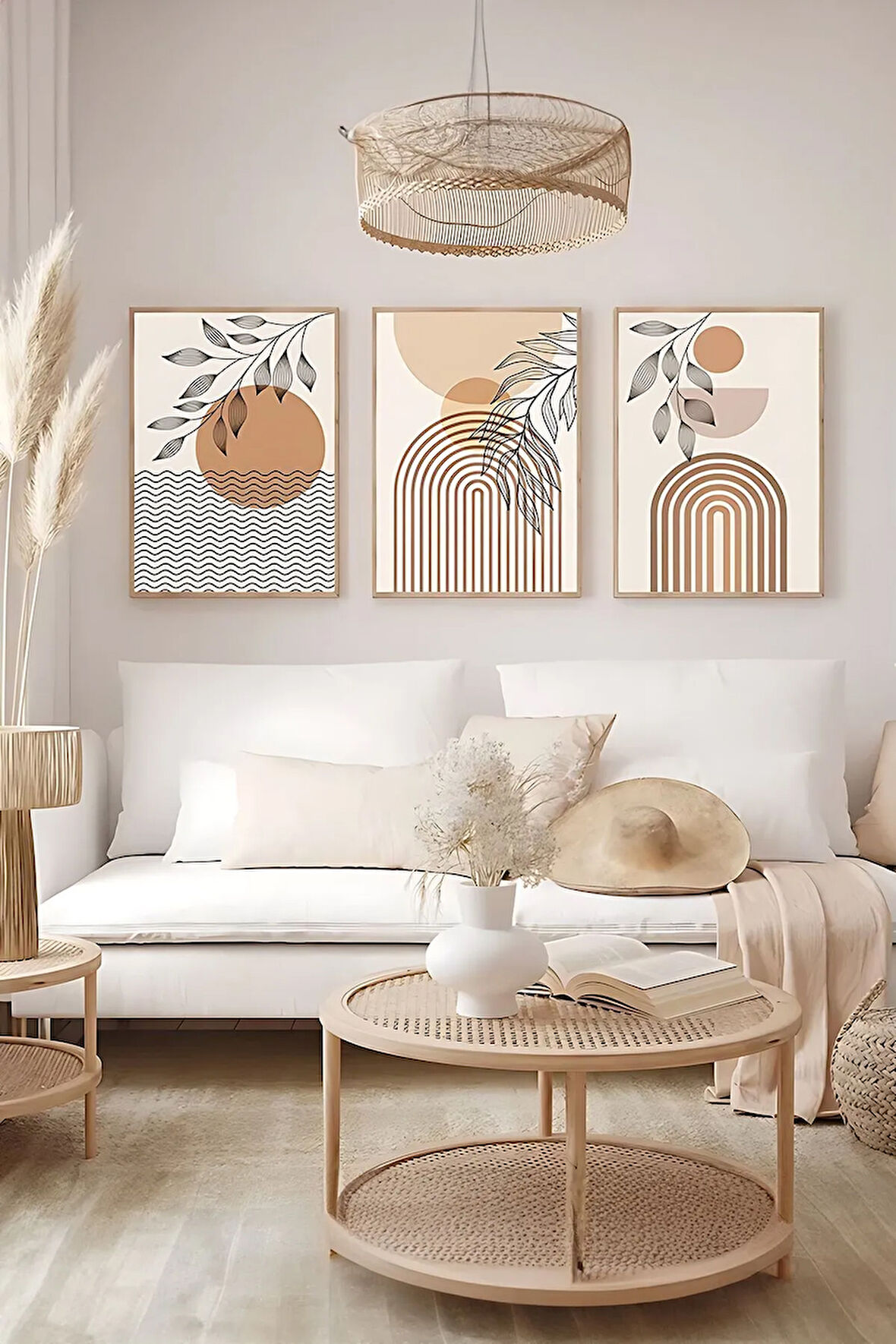 Gerçek Ahşap Çerçeveli 3 Parça 3D Poster Tablo Seti - 3DARTSOHOSET129