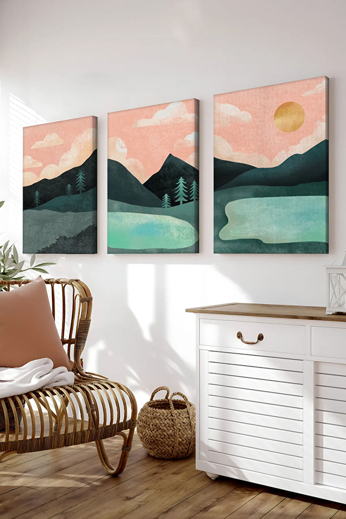 Dekoratif 3 Parça Kanvas Tablo - 3CNVS5