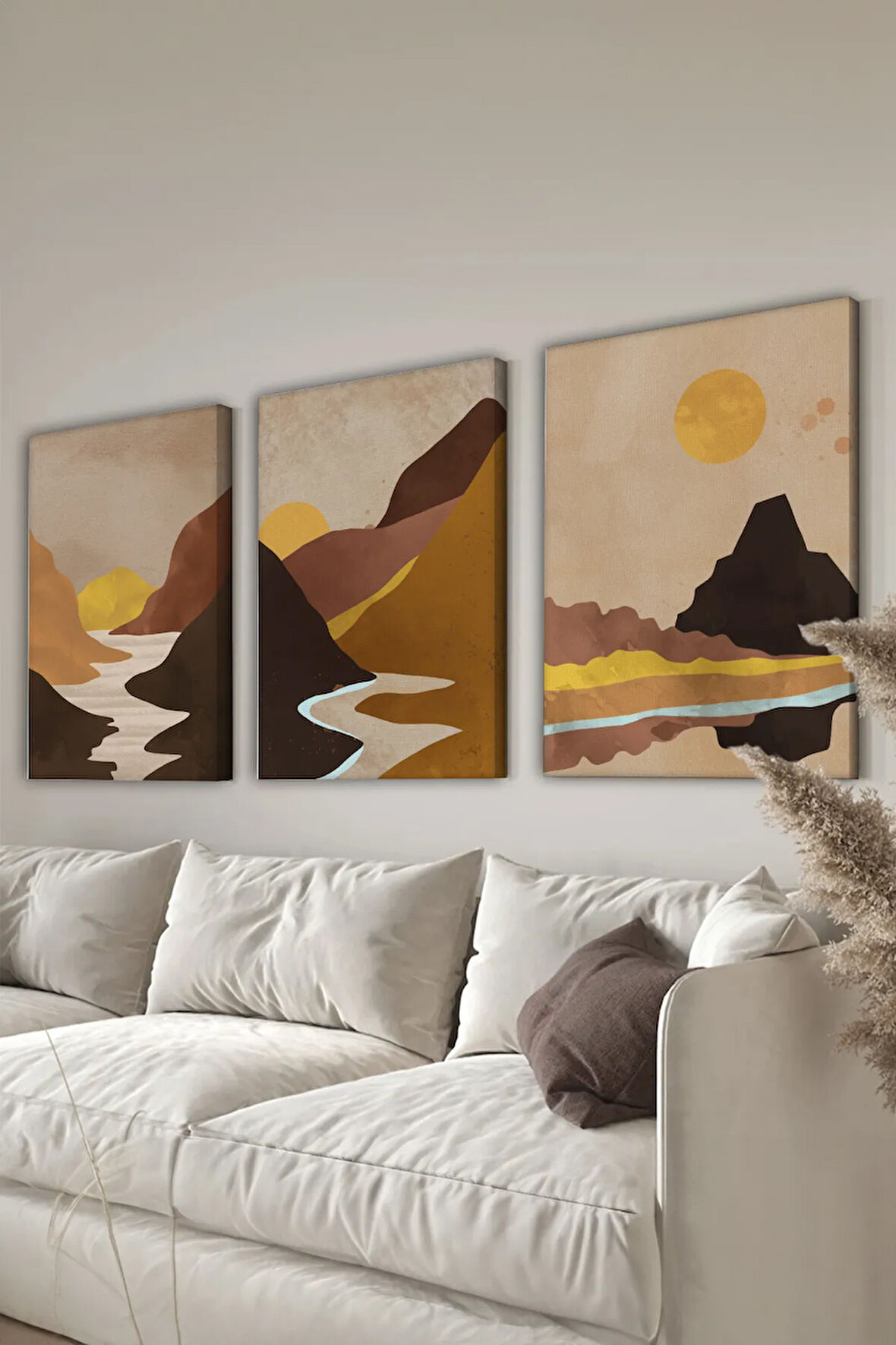 Dekoratif 3 Parça Kanvas Tablo - 3CNVS8