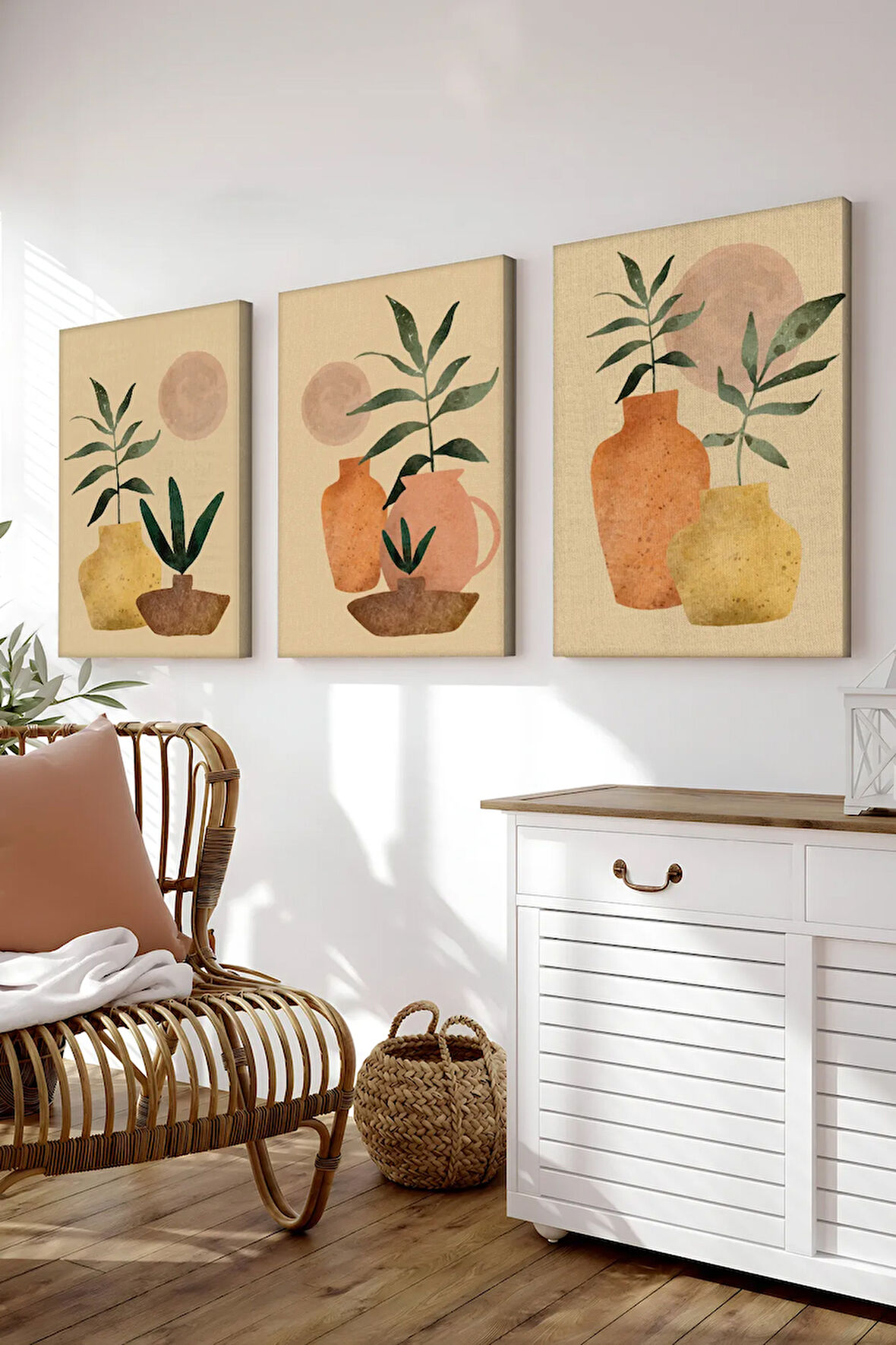 Dekoratif 3 Parça Kanvas Tablo - 3CNVS19