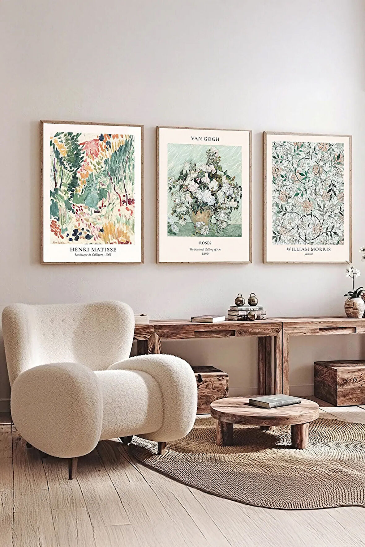 Gerçek Ahşap Çerçeveli 3 Parça 3D Poster Tablo Seti - ERSY3SET16