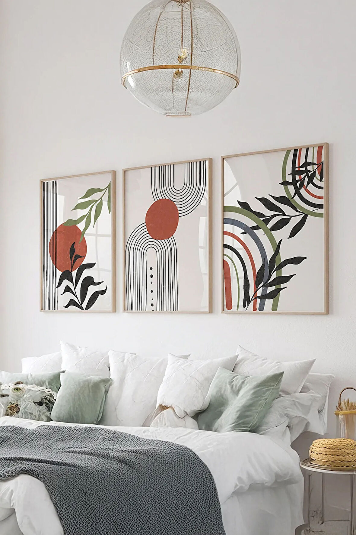 Gerçek Ahşap Çerçeveli 3 Parça 3D Poster Tablo Seti - ERSY3SET22