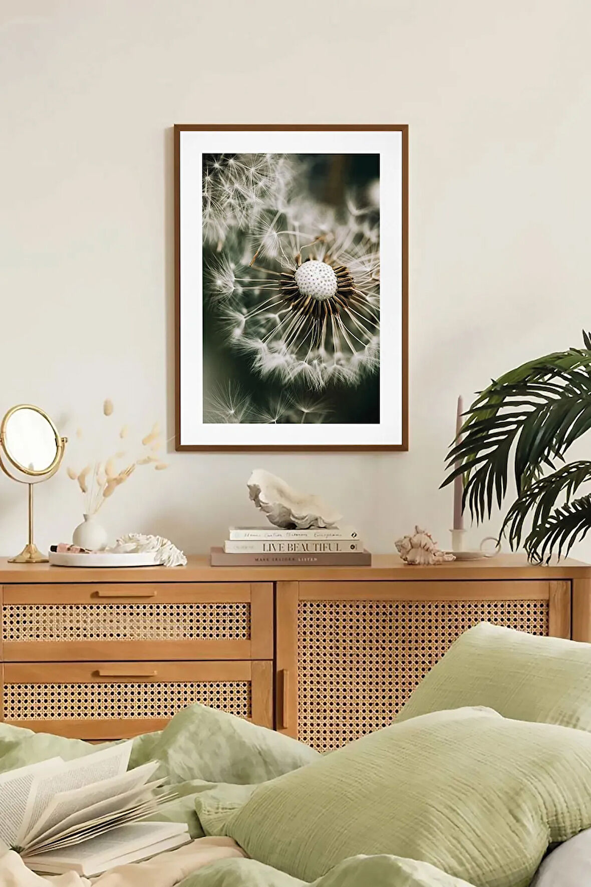 Tek Parça Kahverengi Gerçek Ahşap Çerçeveli Tablo Seti - Model 2