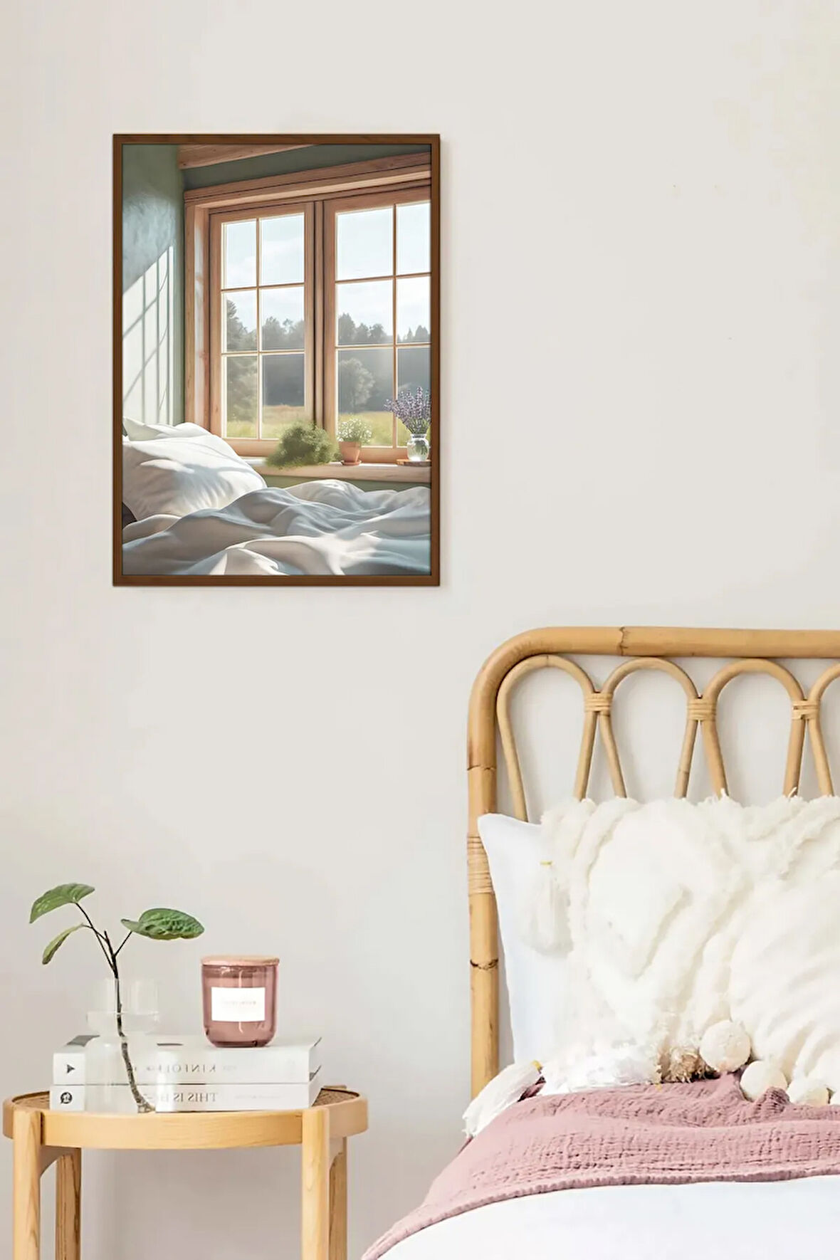 Tek Parça Kahverengi Gerçek Ahşap Çerçeveli Tablo Seti - Model 38